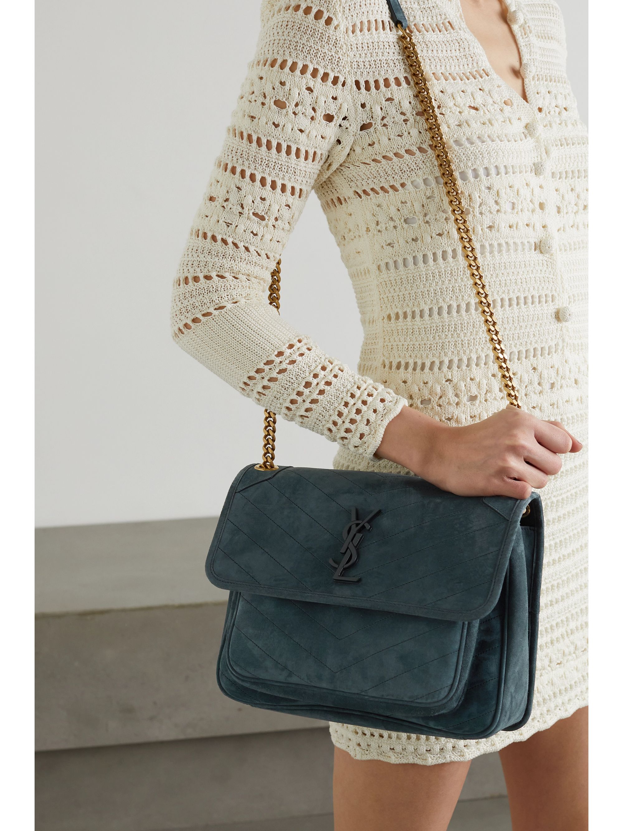 ysl niki bag suede