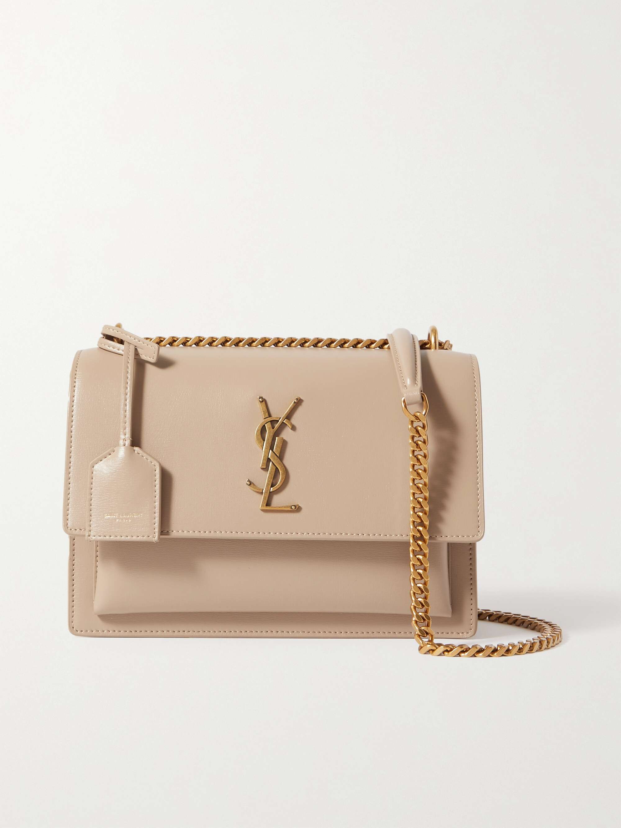 Saint Laurent, Bags, Saint Laurent Sunset Medium Chain Monogram Bag Dark  Beige With Silver Hardware