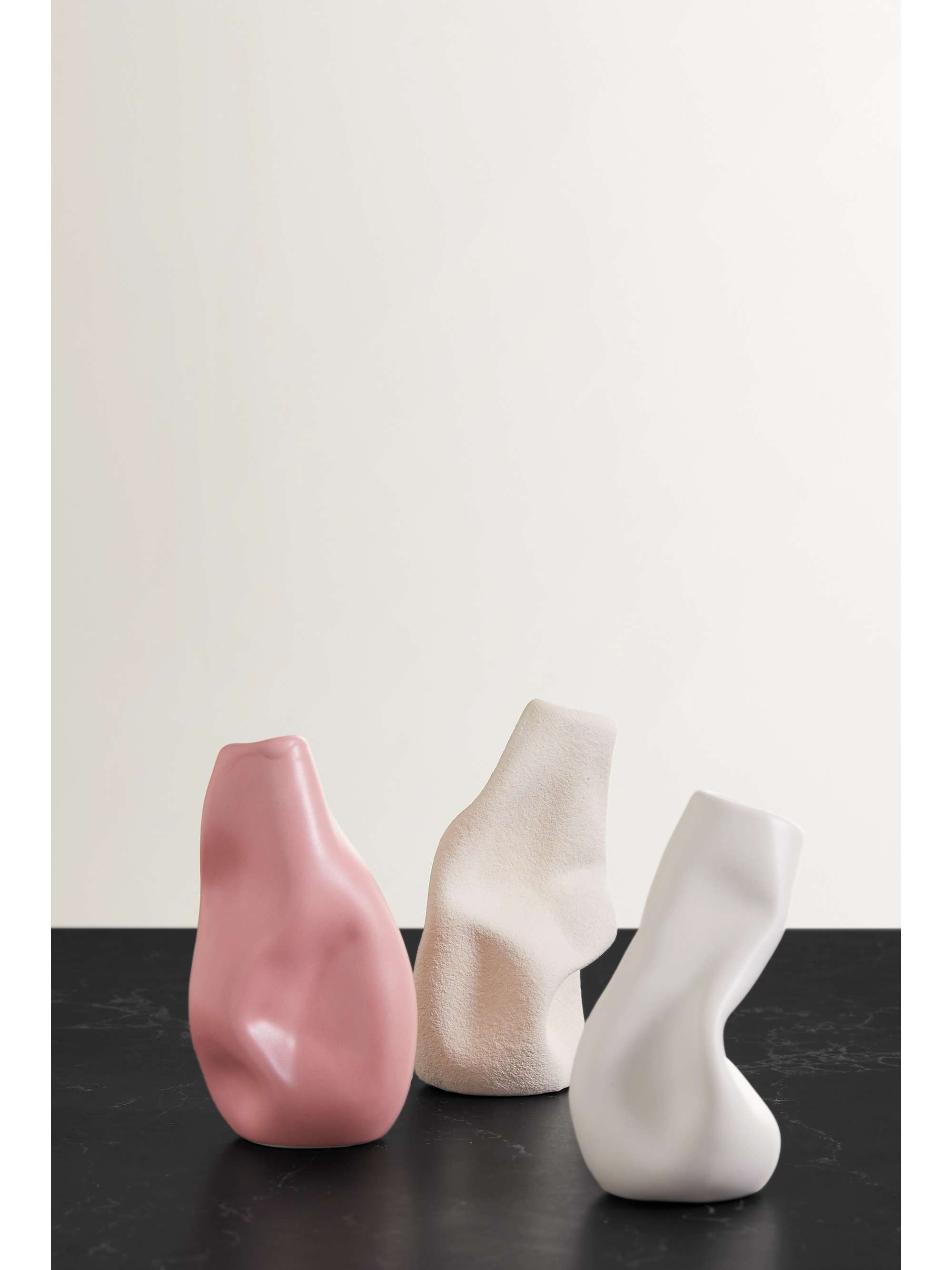 COMPLETEDWORKS + Ekaterina Bazhenova Yamasaki Seam, Solitude and Wake set of three ceramic vases