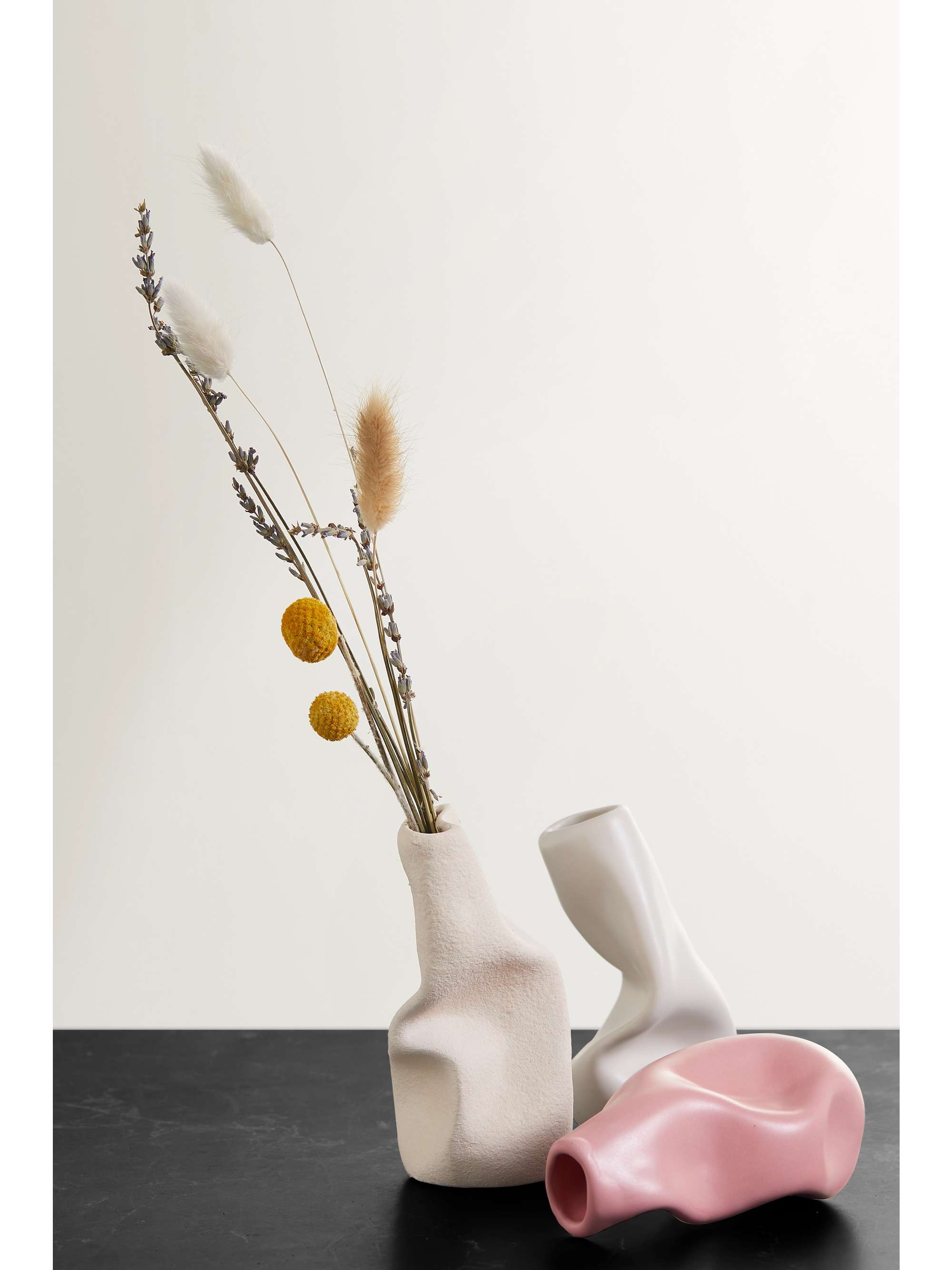 COMPLETEDWORKS + Ekaterina Bazhenova Yamasaki Seam, Solitude and Wake set of three ceramic vases