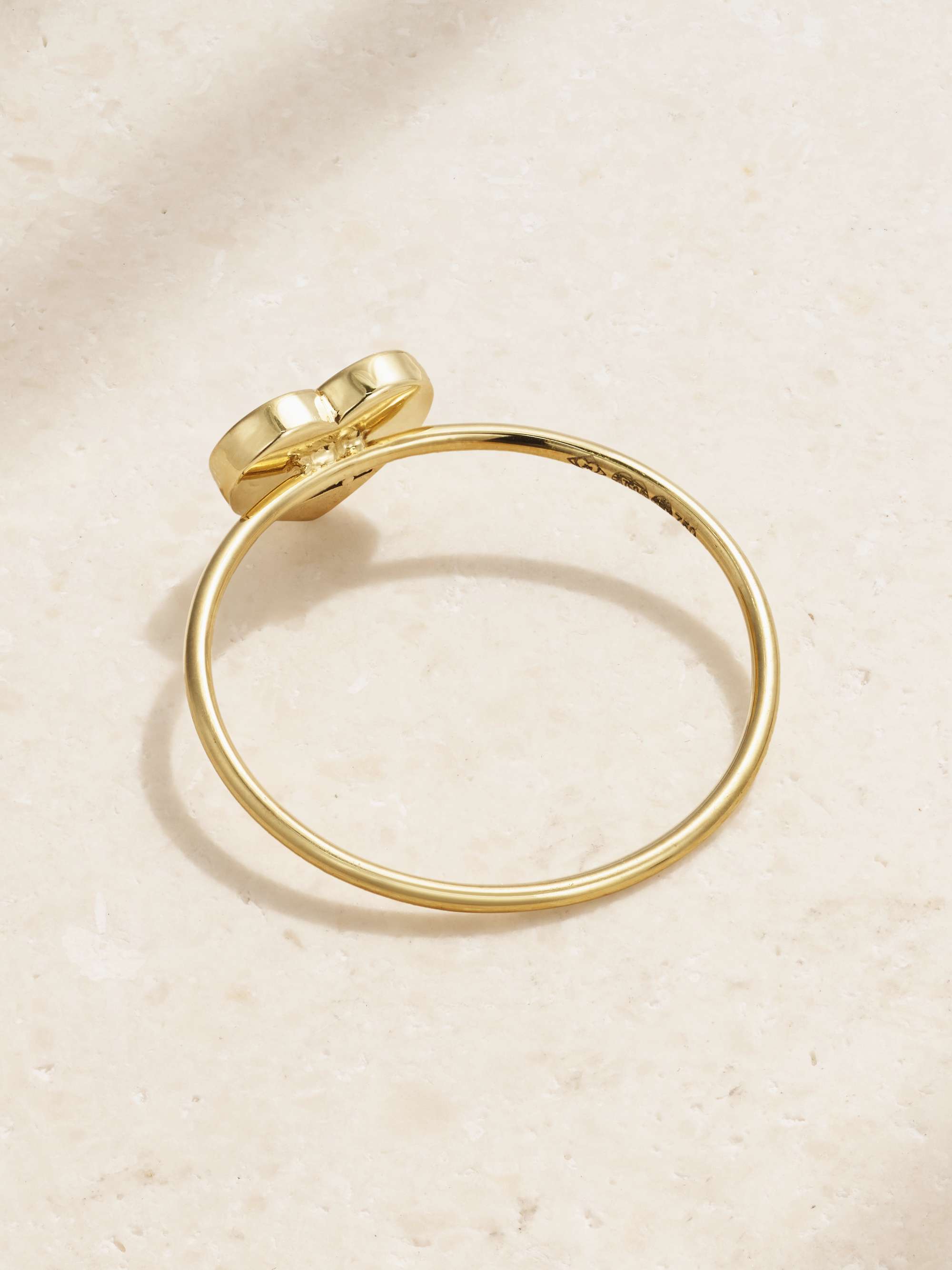 JENNIFER MEYER Extra Small Heart 18-karat gold, lapis lazuli and diamond ring