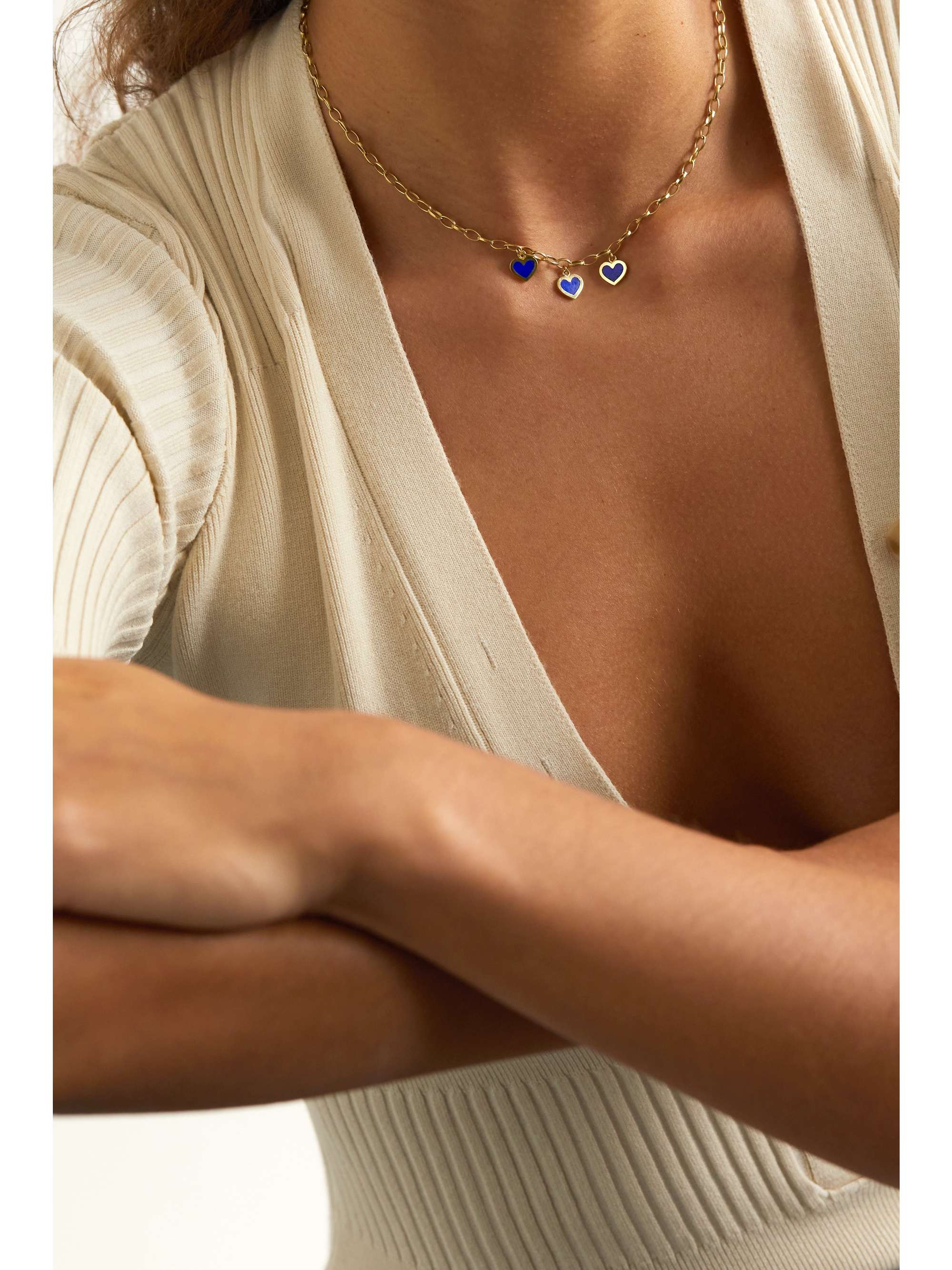 JENNIFER MEYER Small Edith 18-karat gold lapis necklace