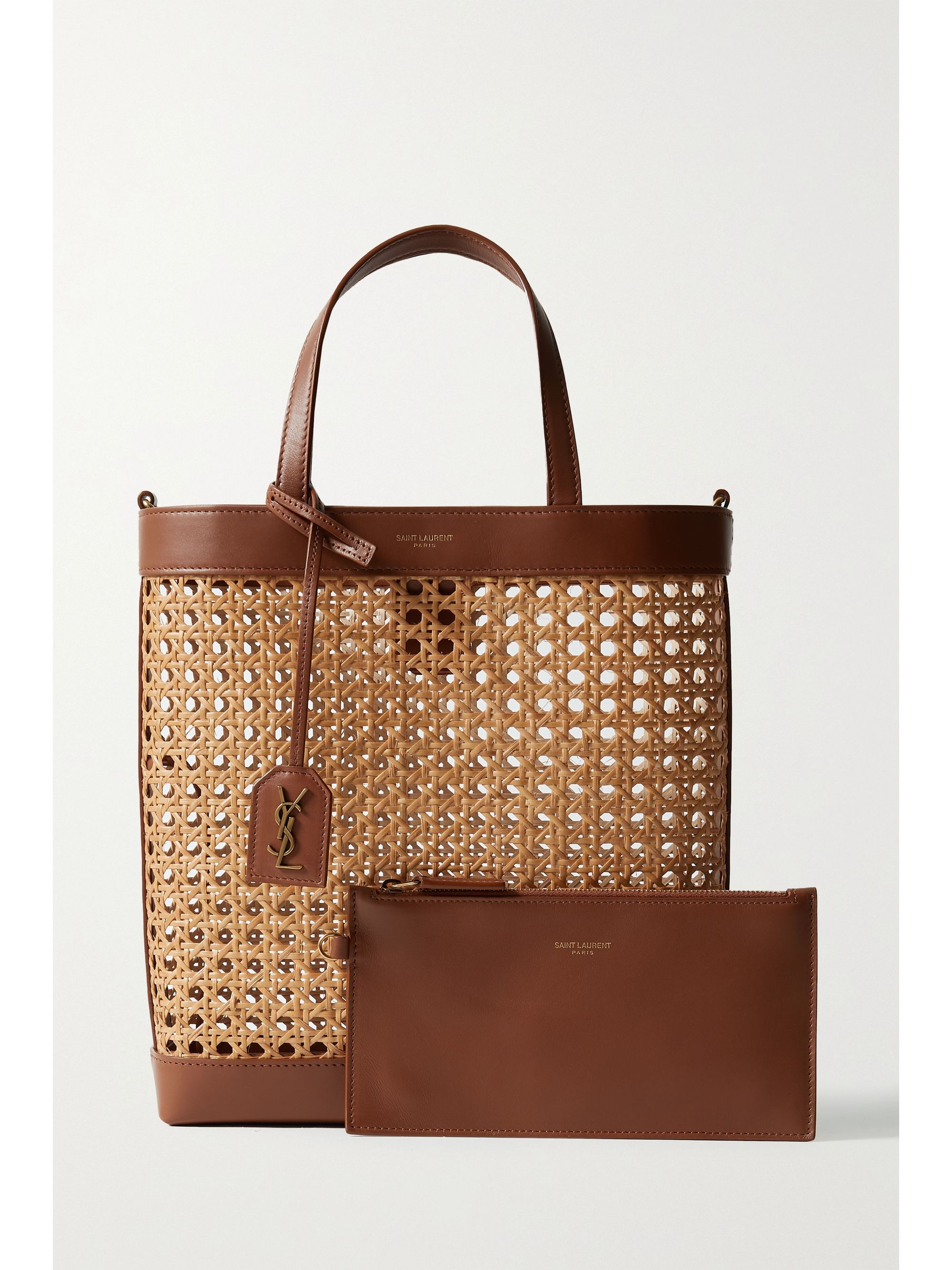 浅褐色shopping Toy 皮革边饰编织草手提包 Net A Porter Saint Laurent Net A Porter 浅褐色shopping Toy 皮革边饰编织草手提包 Net A Porter Saint Laurent Net A Porter