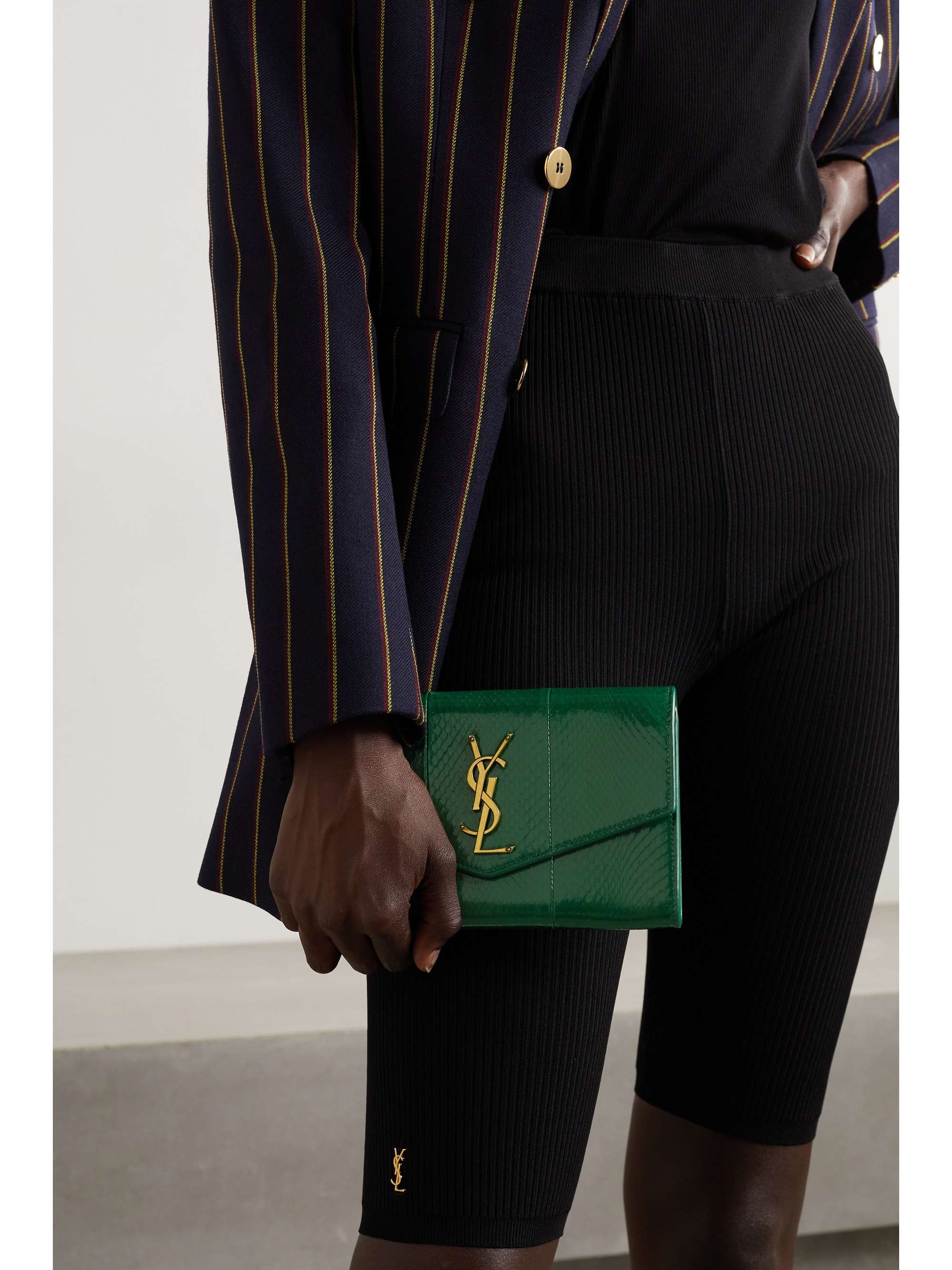 SAINT LAURENT Uptown watersnake shoulder bag