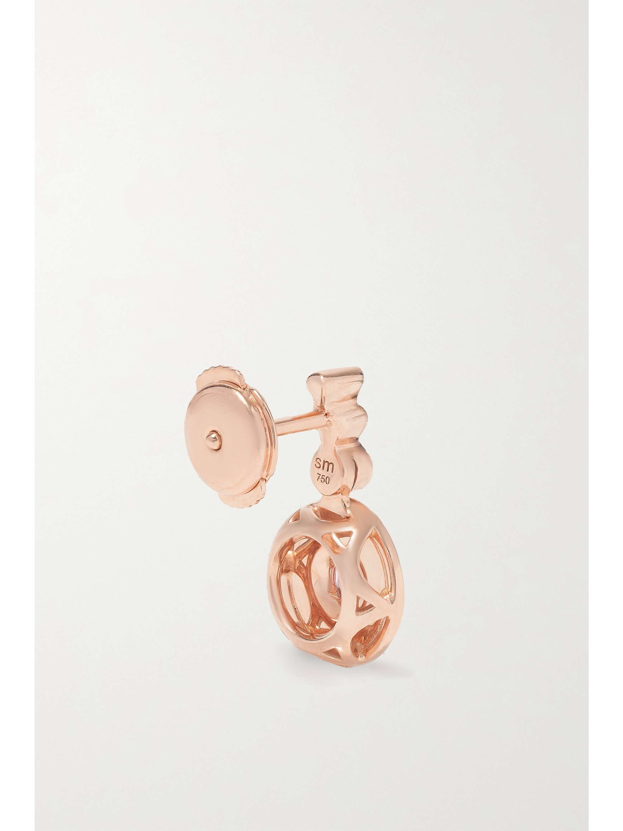 SELIM MOUZANNAR 18-karat rose gold, enamel, tourmaline and diamond earrings