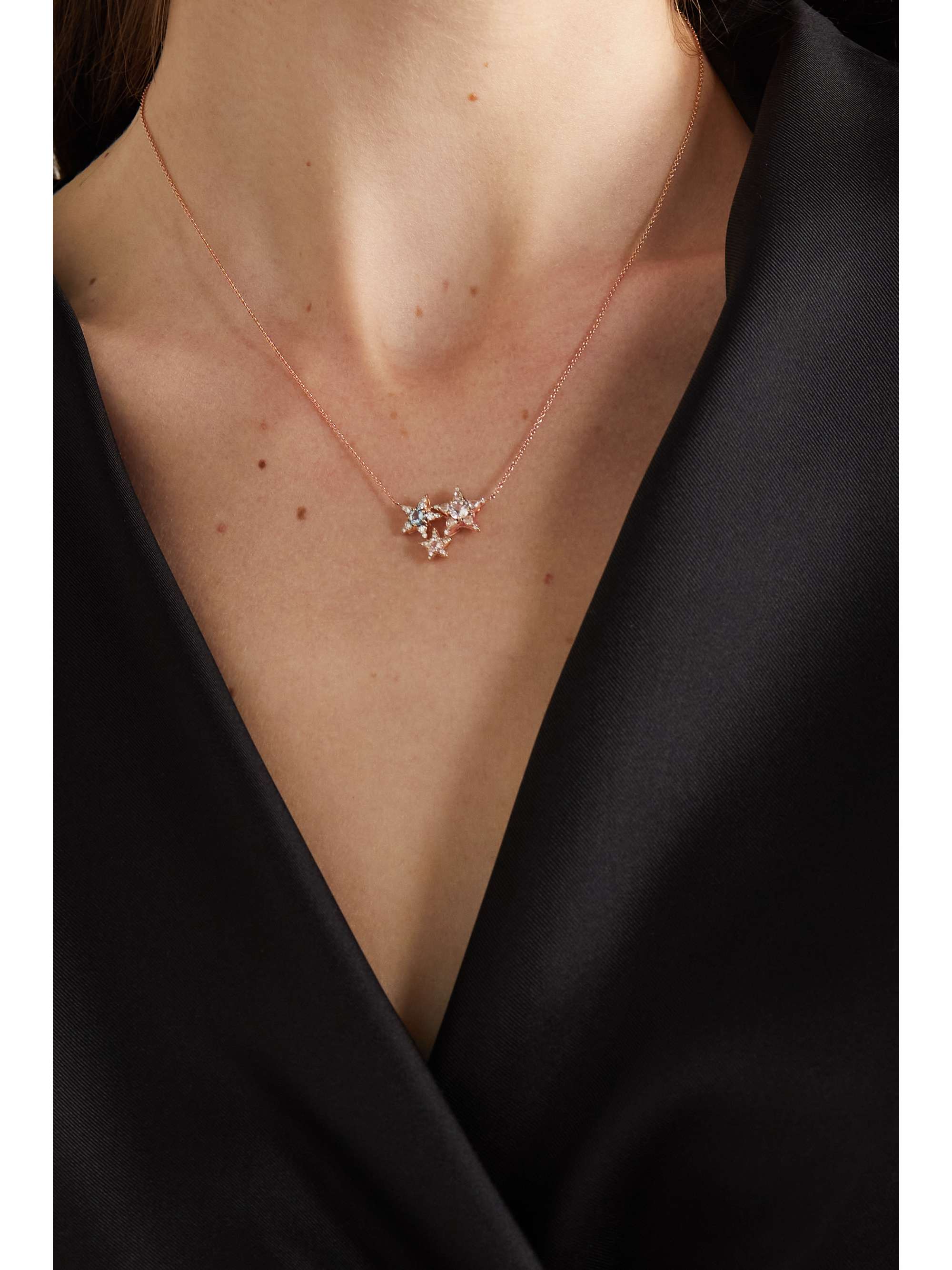 SELIM MOUZANNAR Istanbul 18-karat rose gold multi-stone necklace