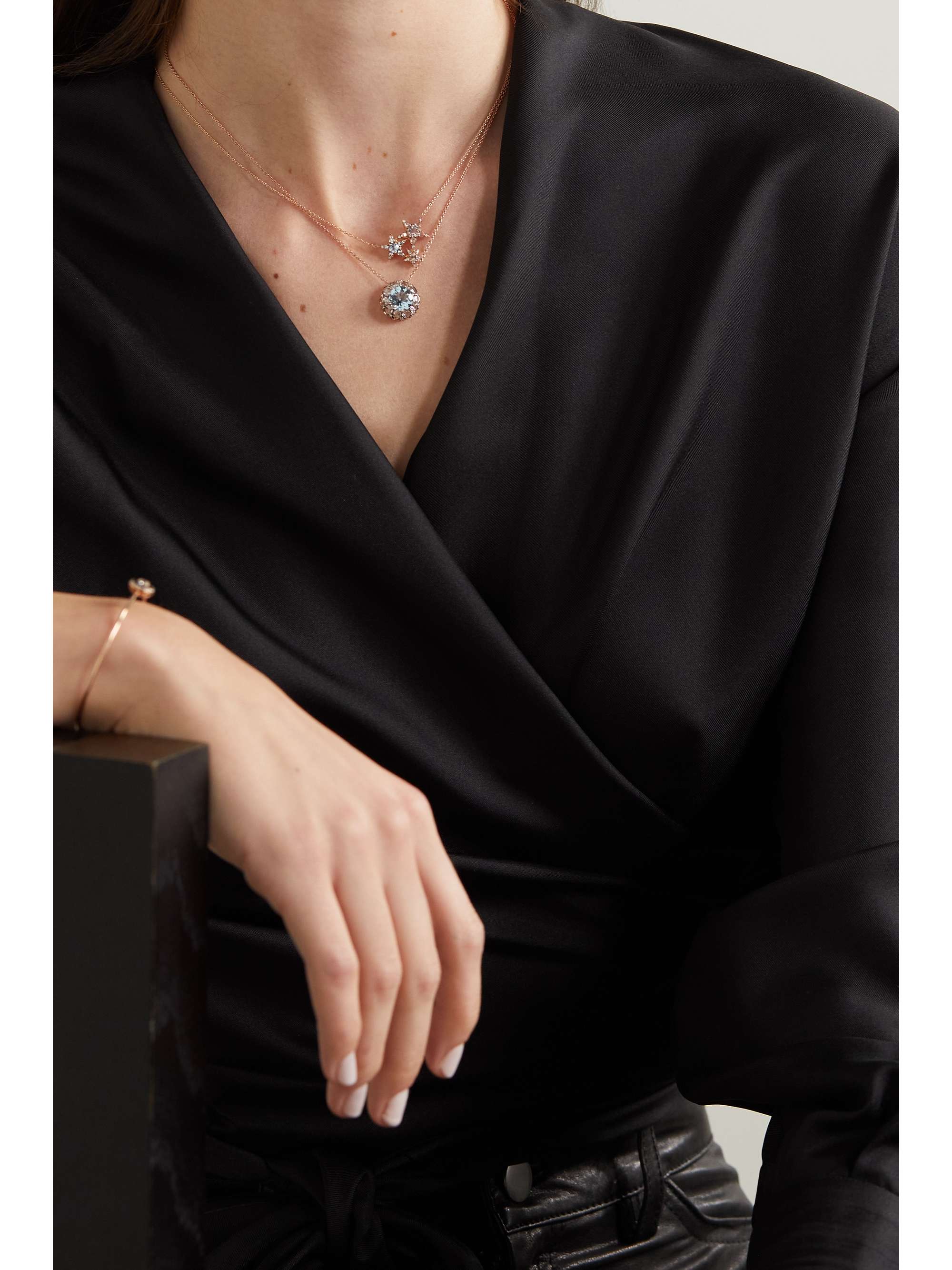 SELIM MOUZANNAR Istanbul 18-karat rose gold multi-stone necklace