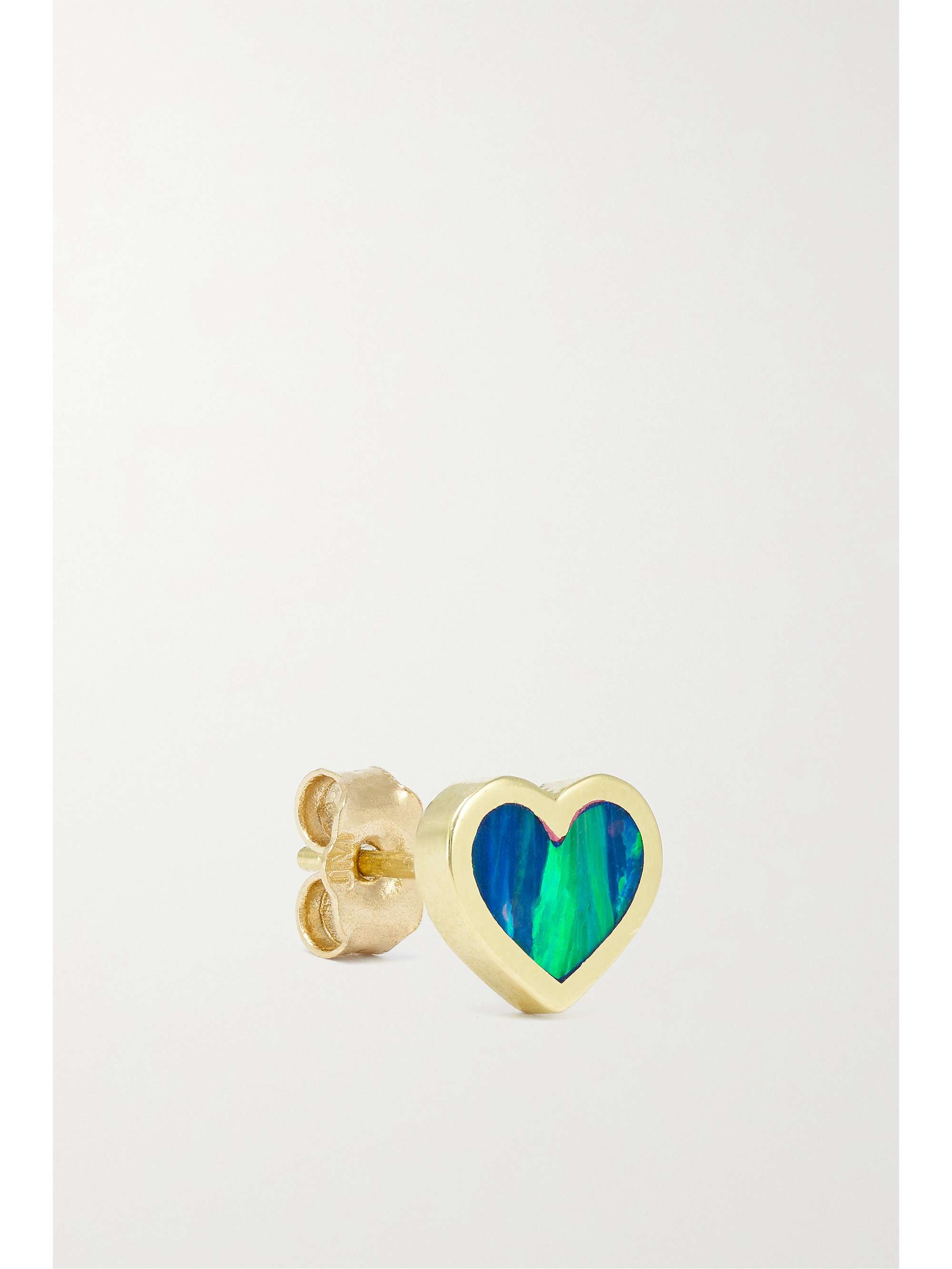 JENNIFER MEYER Extra Small Heart 18-karat gold, lapis lazuli and diamond earrings