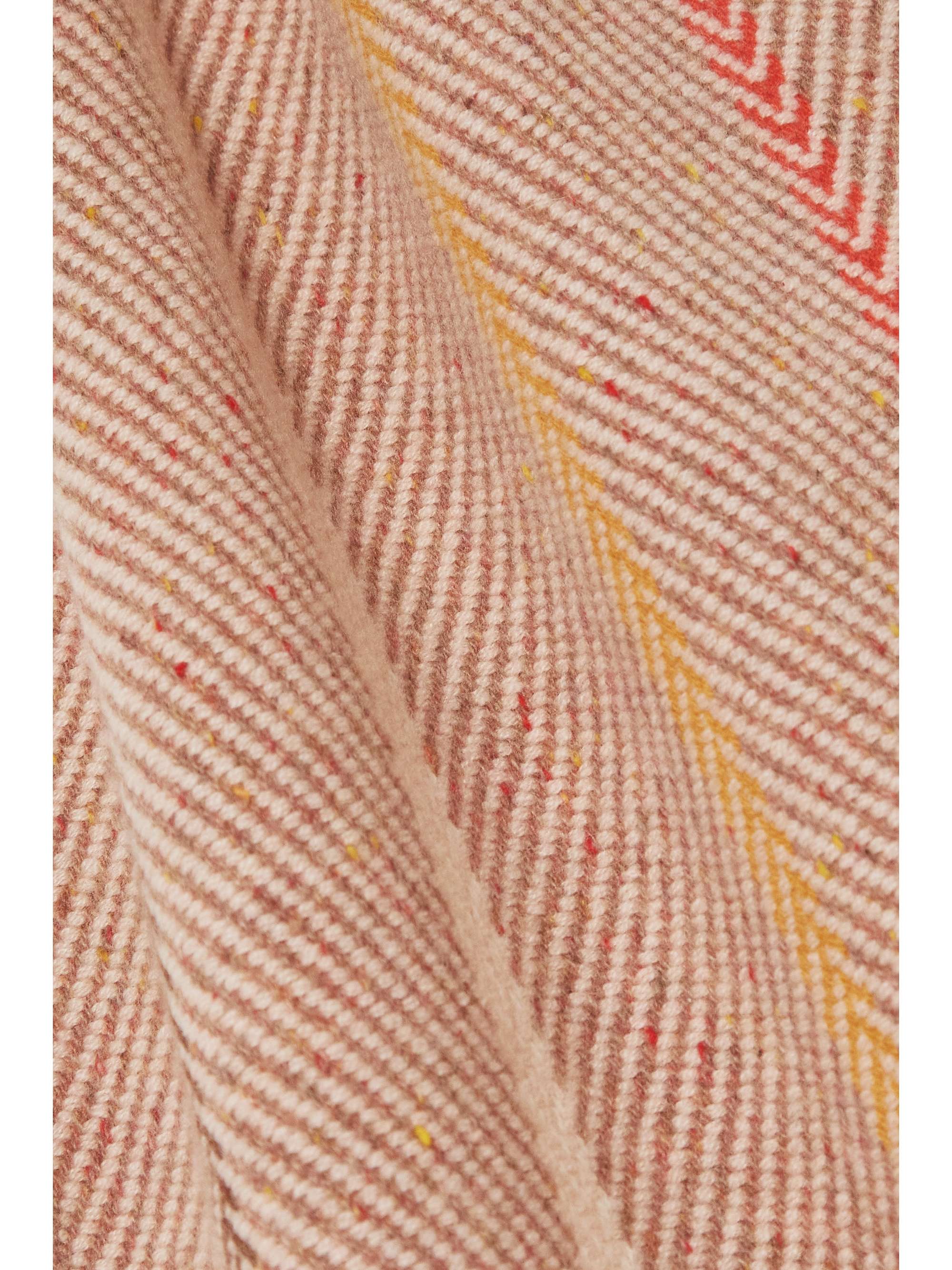 LORO PIANA Fringed striped cashmere scarf