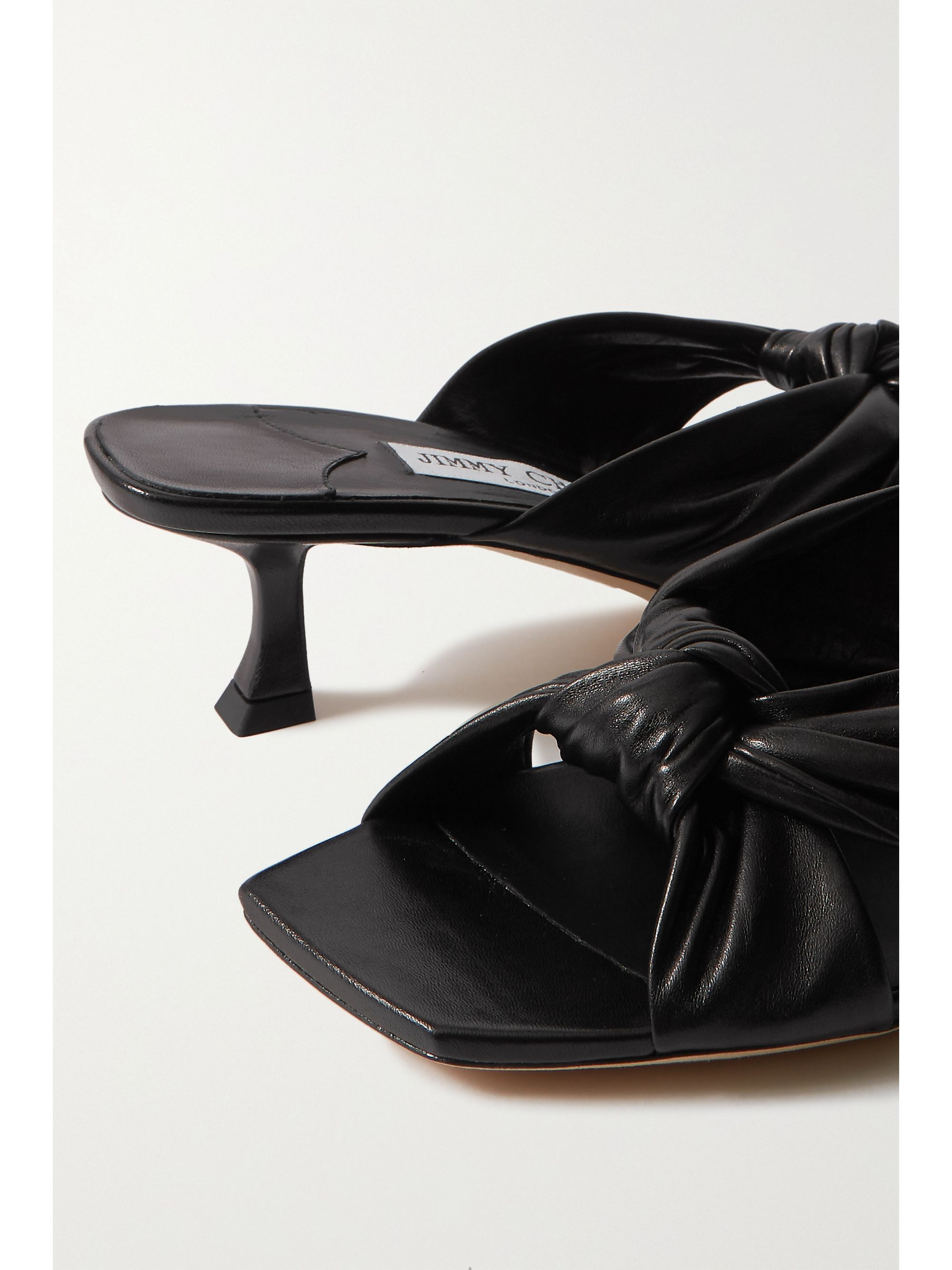 knotted leather mules