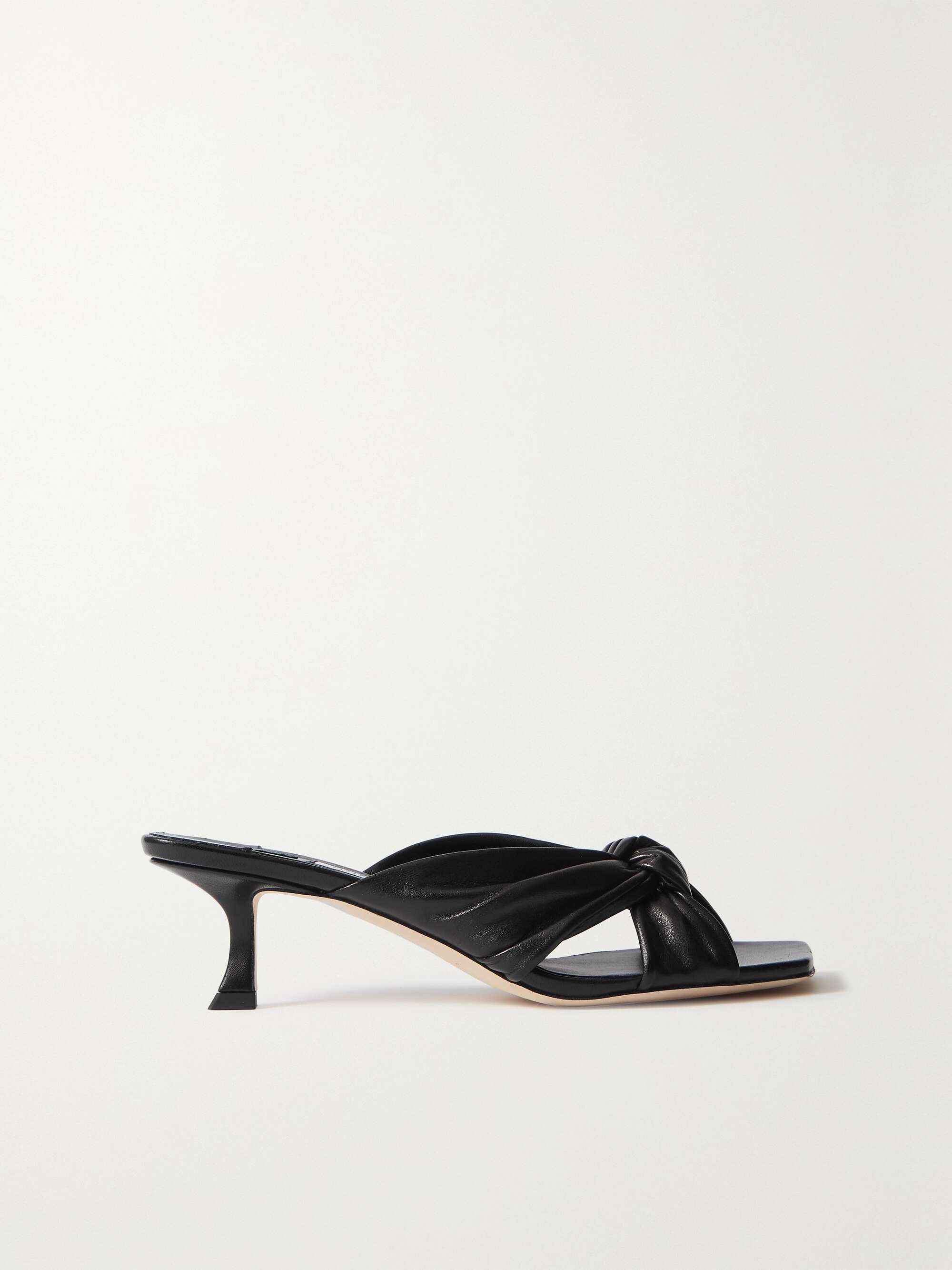 JIMMY CHOO Avenue 50 knotted leather mules | NET-A-PORTER