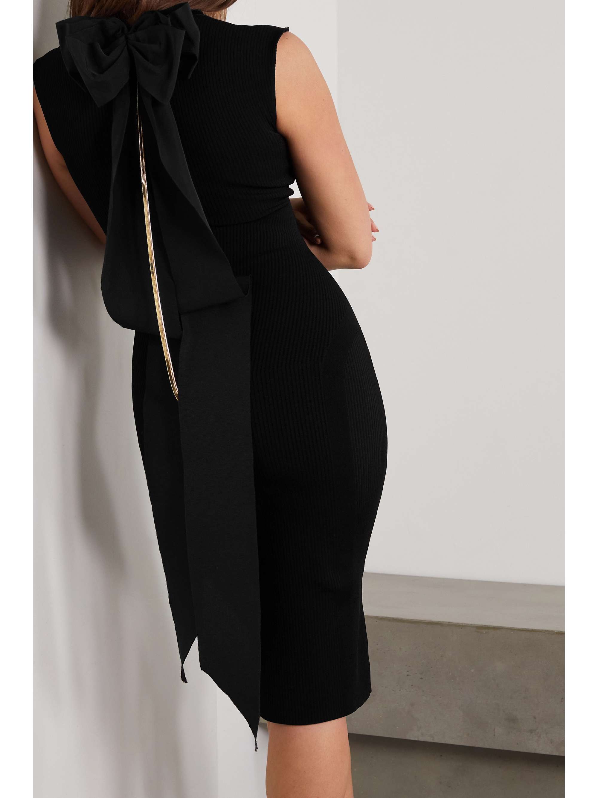 AZ FACTORY MyBody bow-detailed ribbed stretch-knit dress