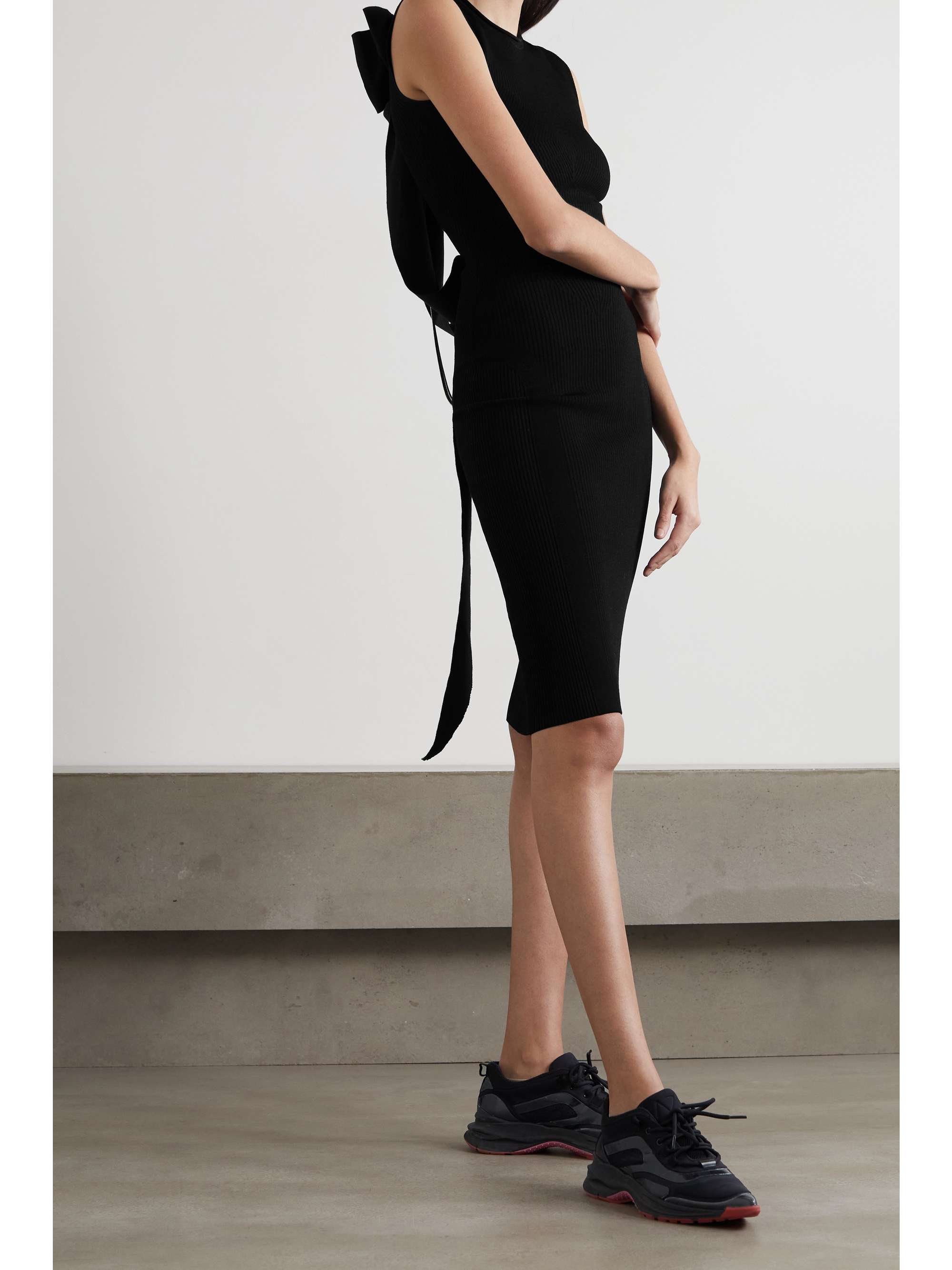AZ FACTORY MyBody bow-detailed ribbed stretch-knit dress