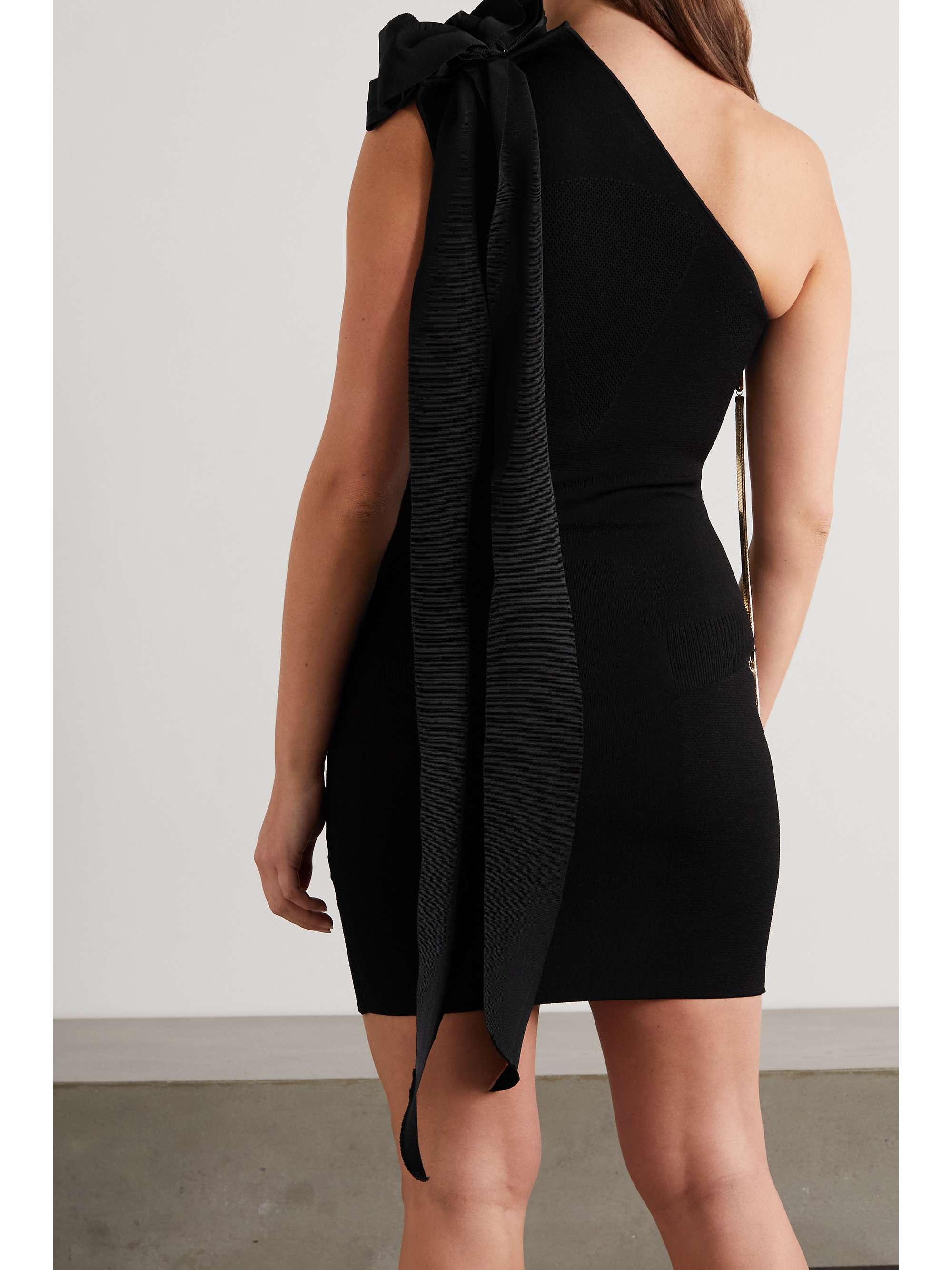 AZ FACTORY MyBody one-shoulder bow-detailed stretch-knit mini dress
