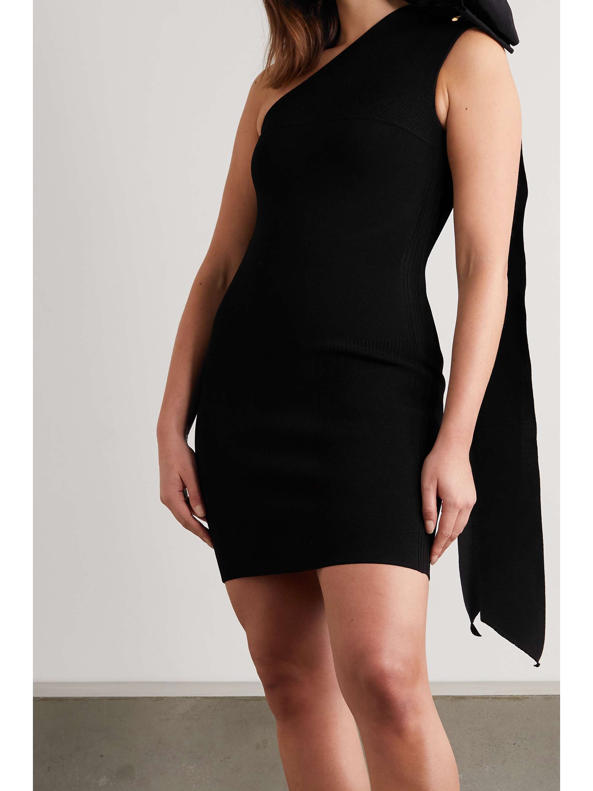 AZ FACTORY MyBody one-shoulder bow-detailed stretch-knit mini dress