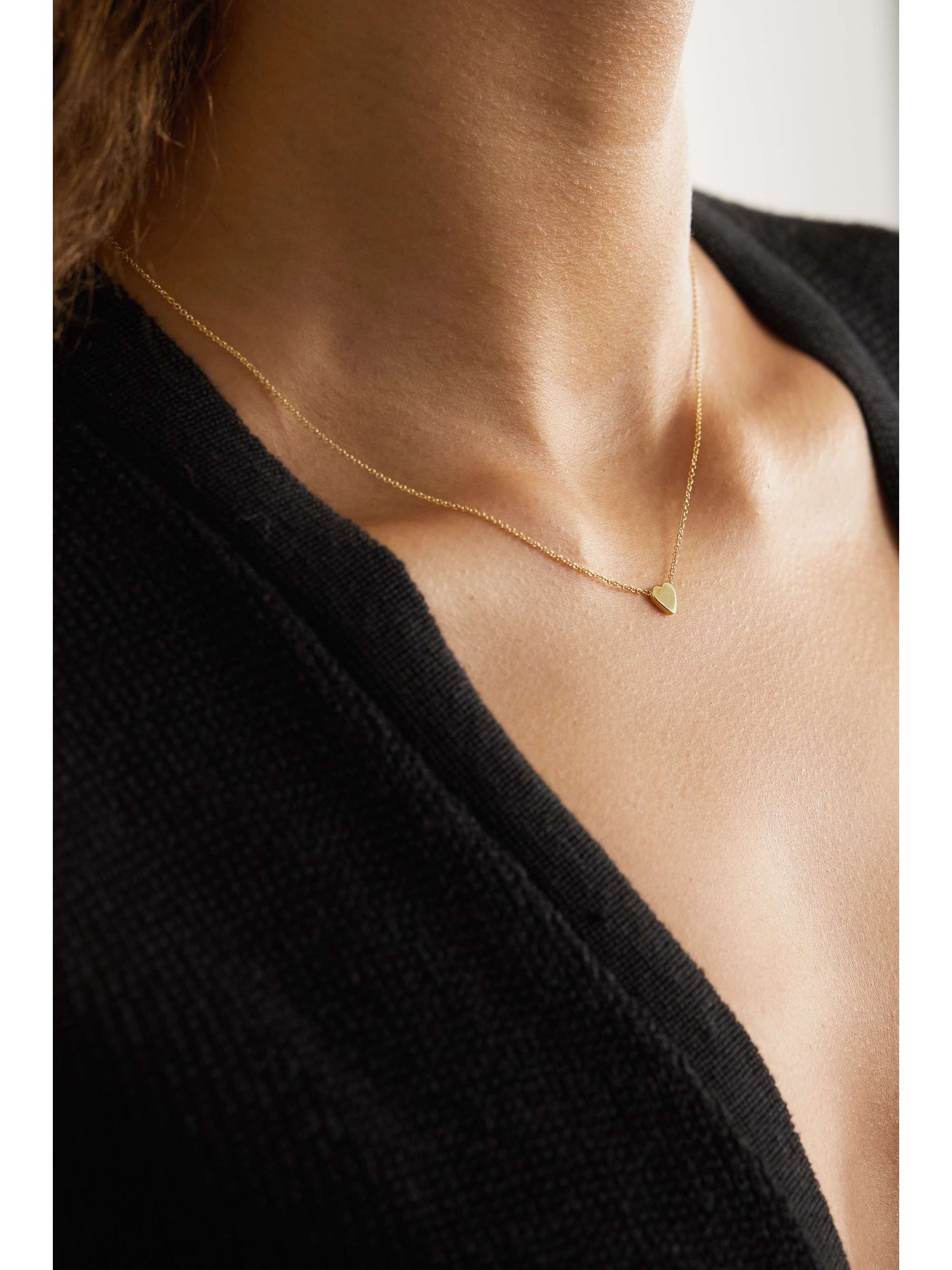 Jennifer Meyer | 18K Mini Gold Heart Necklace | Fine Jewelry