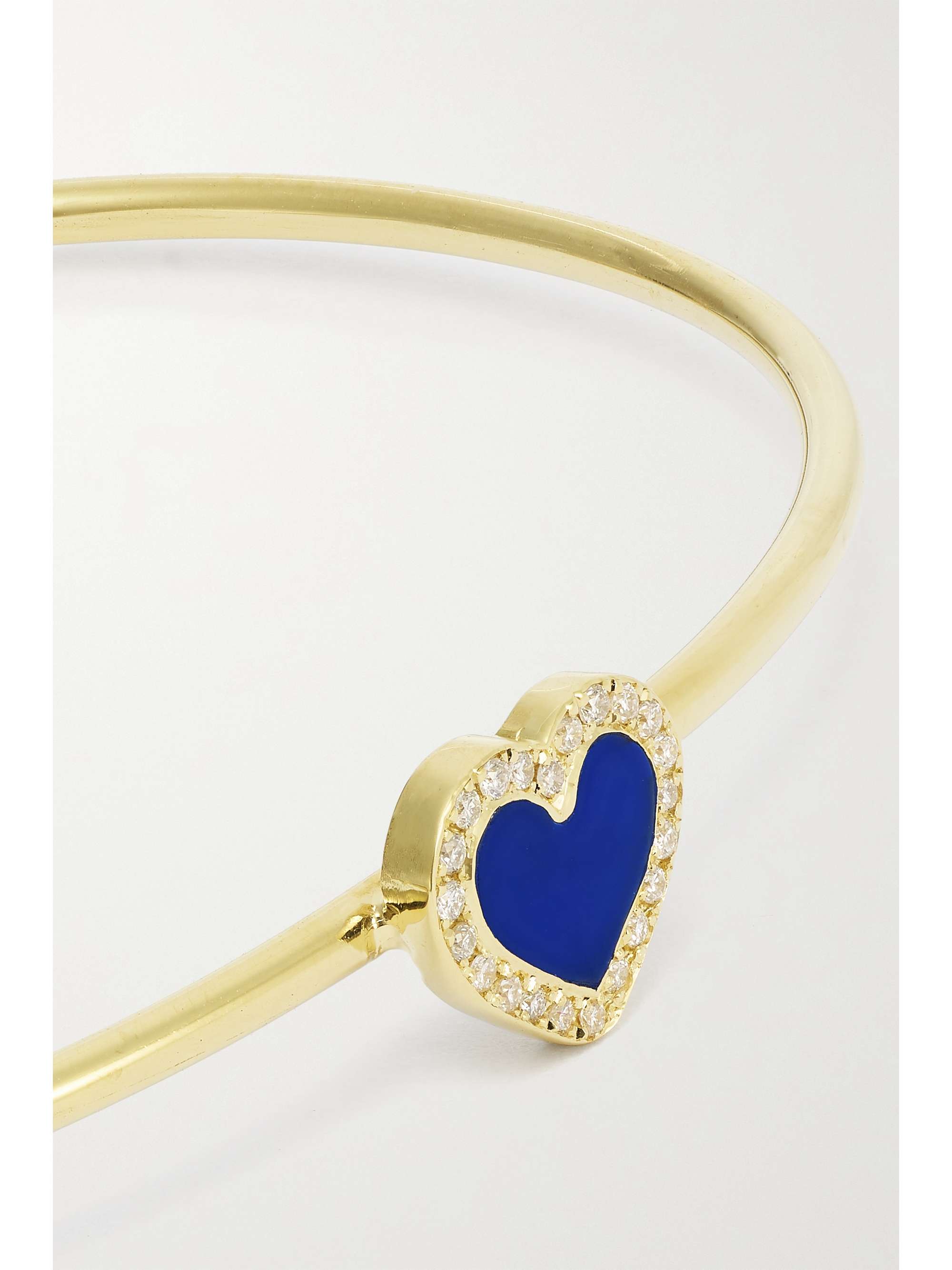 JENNIFER MEYER Extra Small Heart 18-karat gold, lapis lazuli and diamond cuff