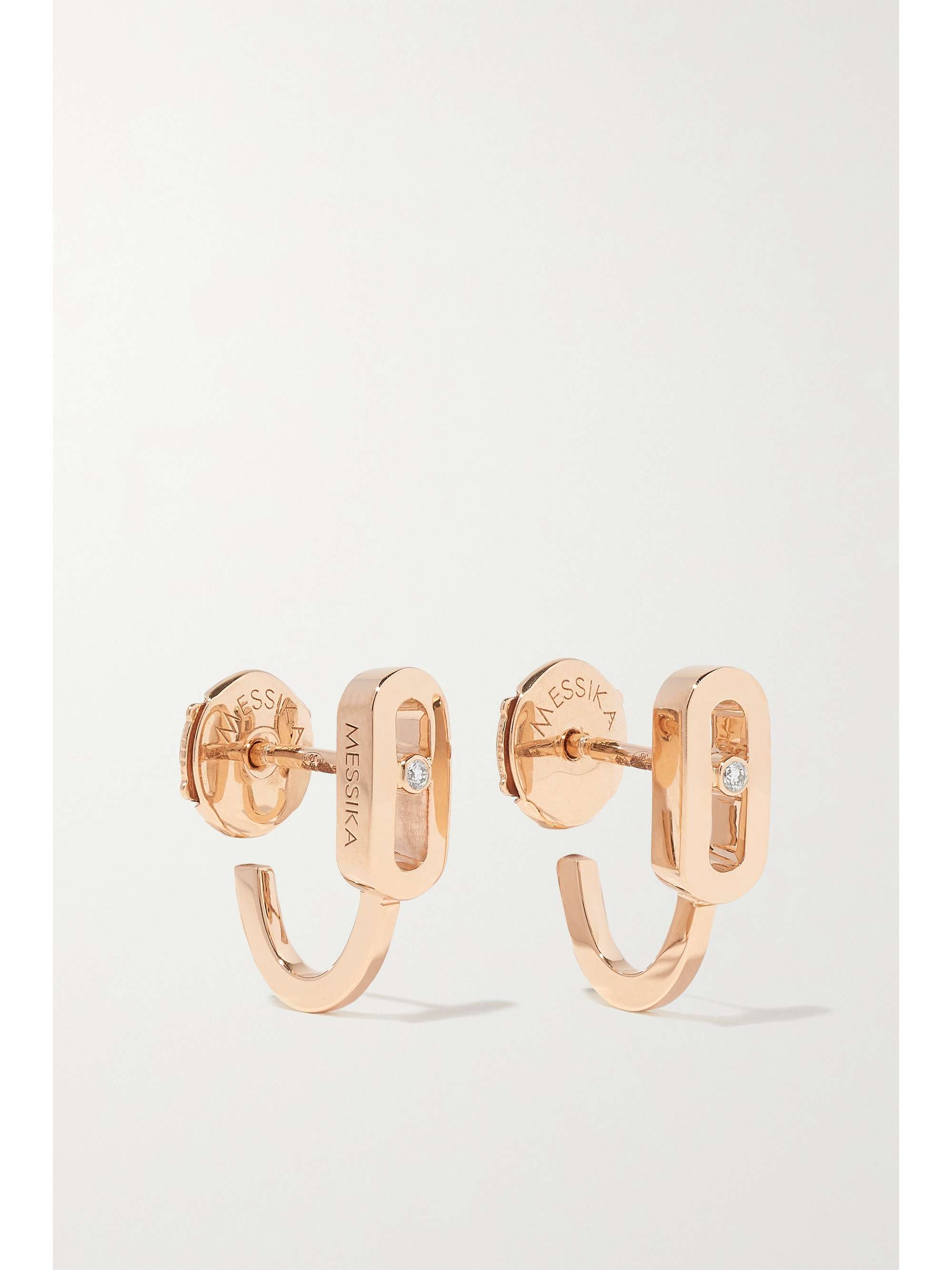 Move Classique 18 karat rose gold diamond hoop earrings