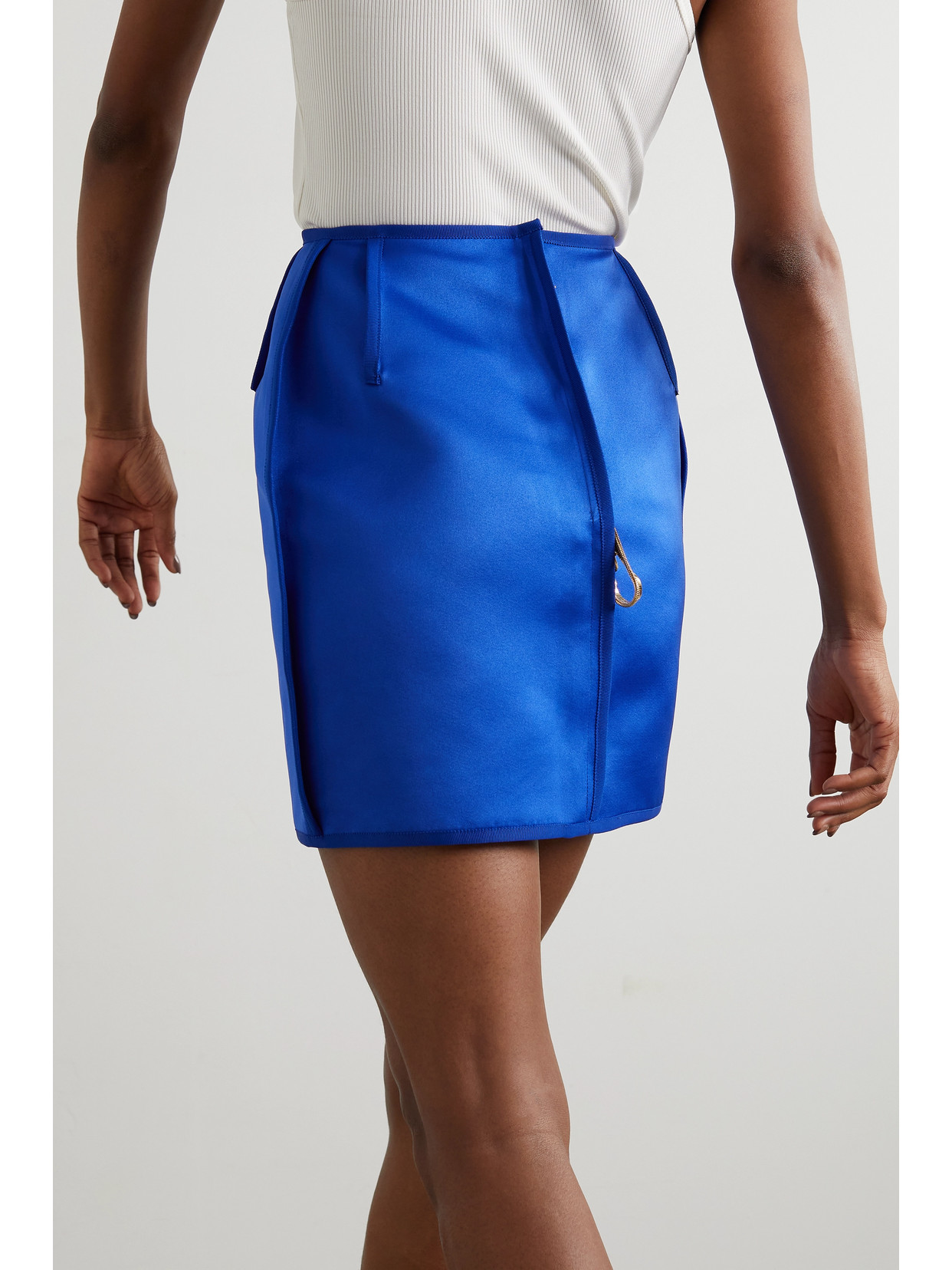 Az Factory Switchwear Recycled Duchesse-satin Mini Skirt In Blue