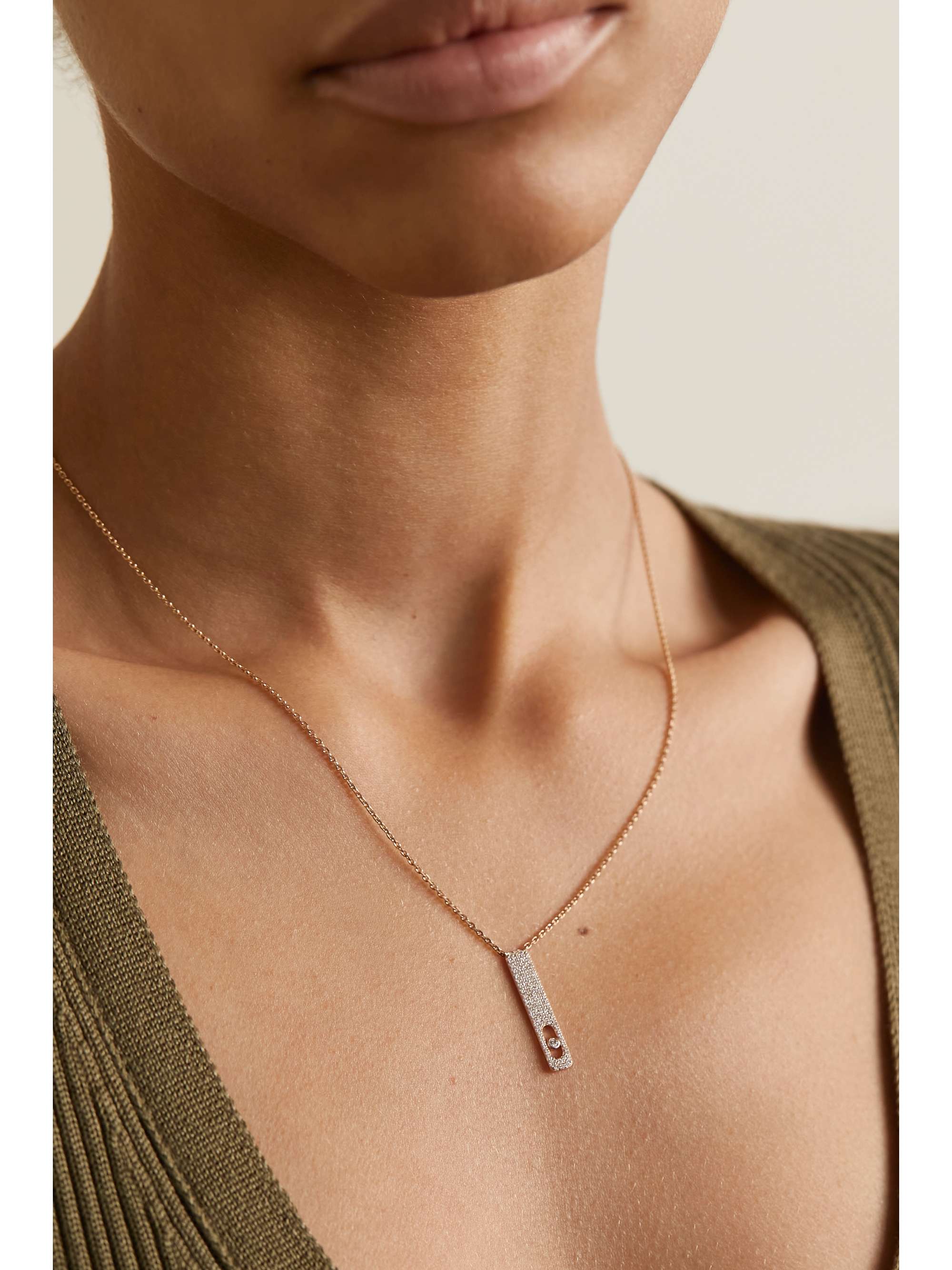 MESSIKA My First Diamond 18-karat rose gold diamond necklace