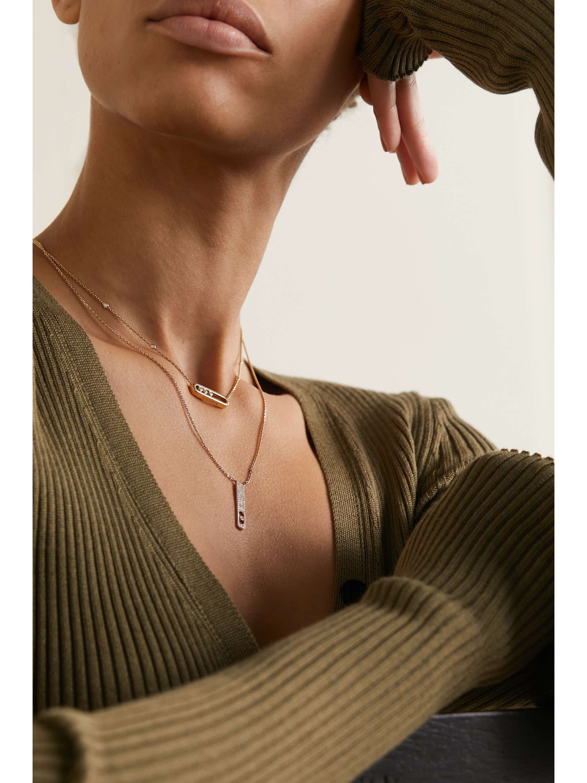 MESSIKA My First Diamond 18-karat rose gold diamond necklace