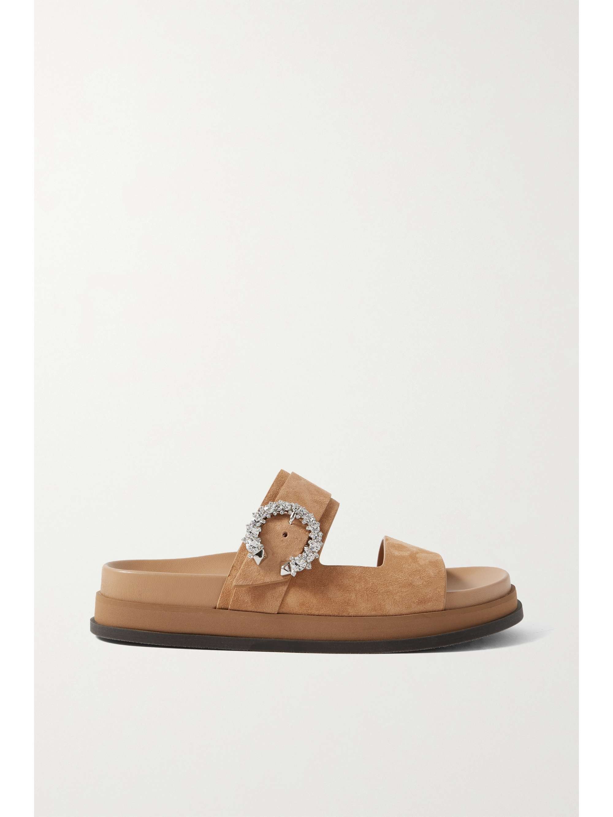 Black Marga crystal-embellished leather slides | Jimmy Choo | MATCHESFASHION AU