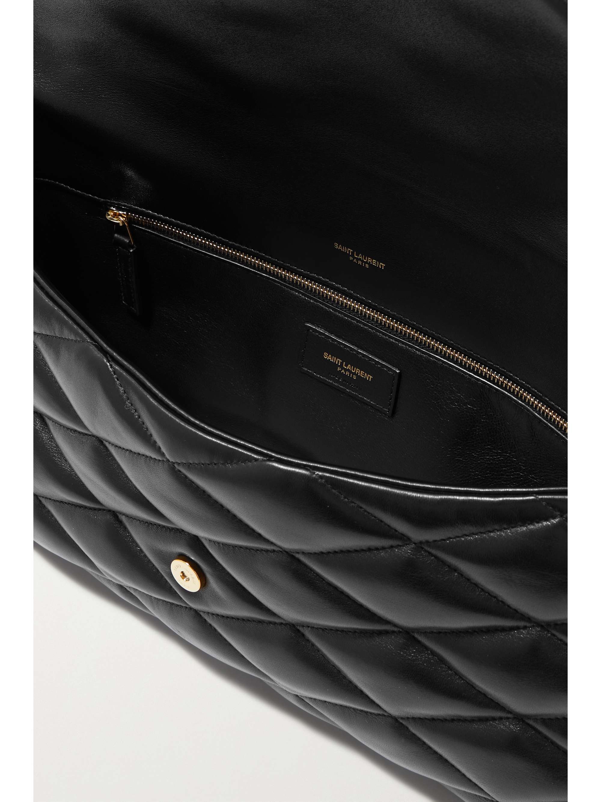 ysl black on black clutch
