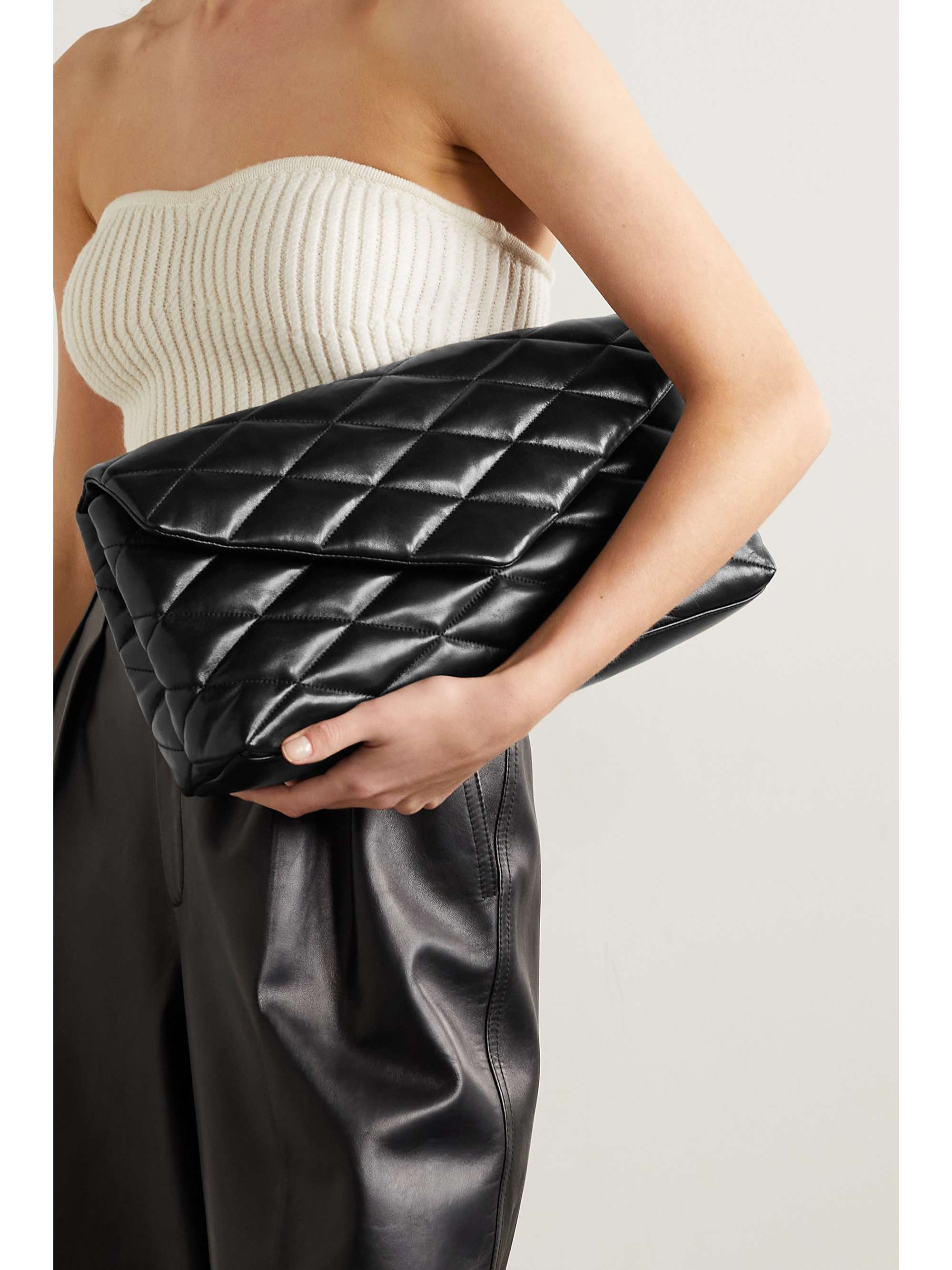 Saint laurent quilted clutch best sale