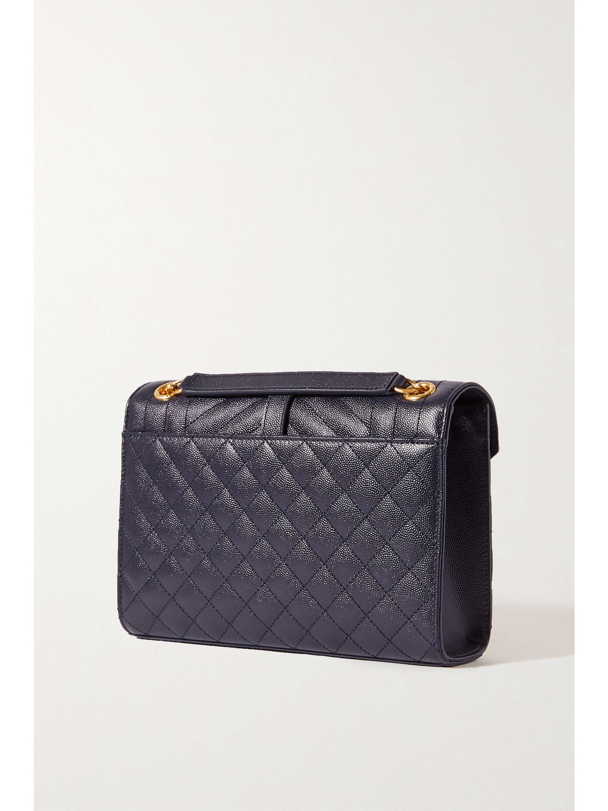 SAINT LAURENT Envelope medium quilted texturedleather shoulder bag