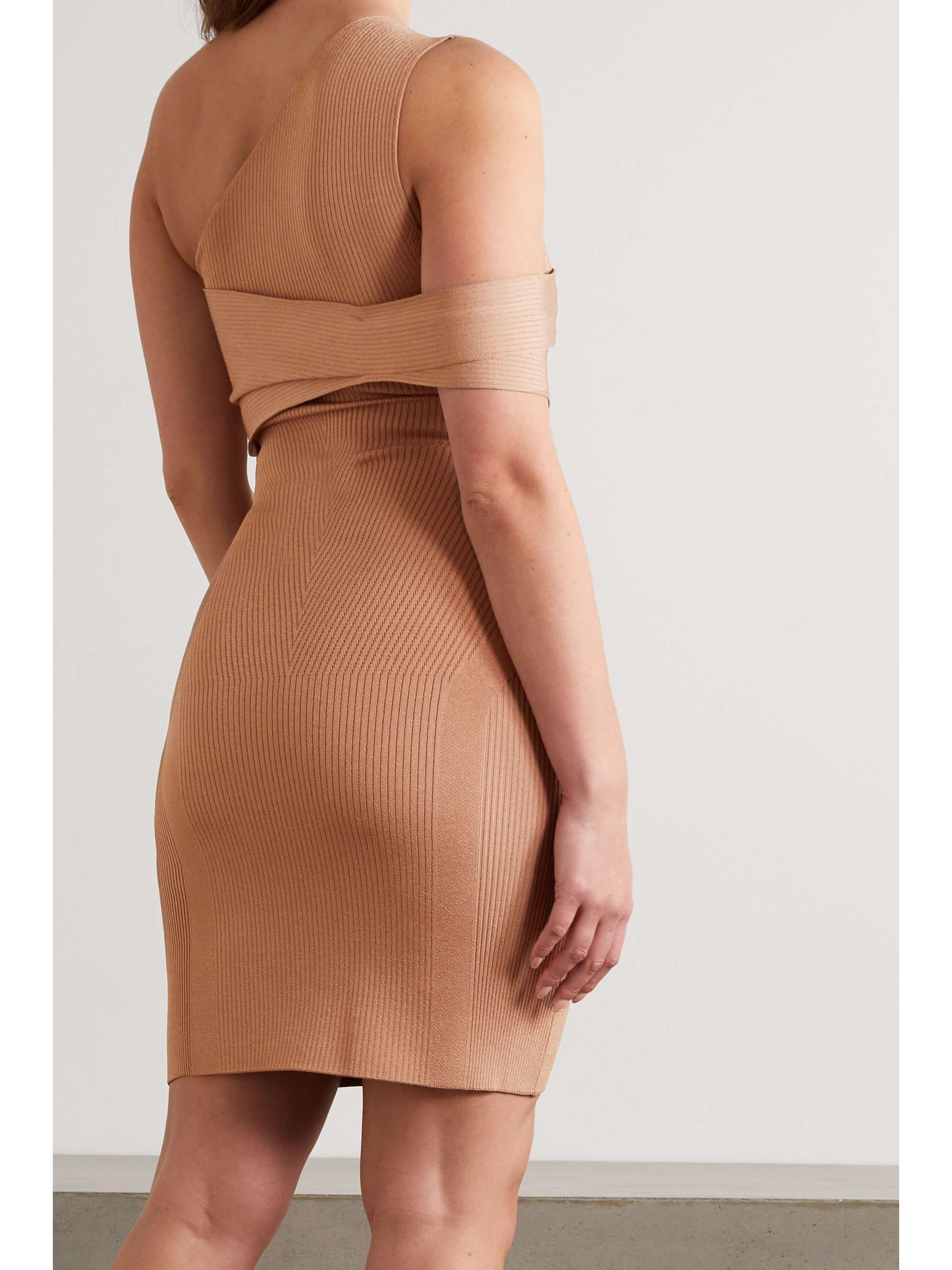 AZ FACTORY MyBody one-shoulder ribbed stretch-knit midi dress