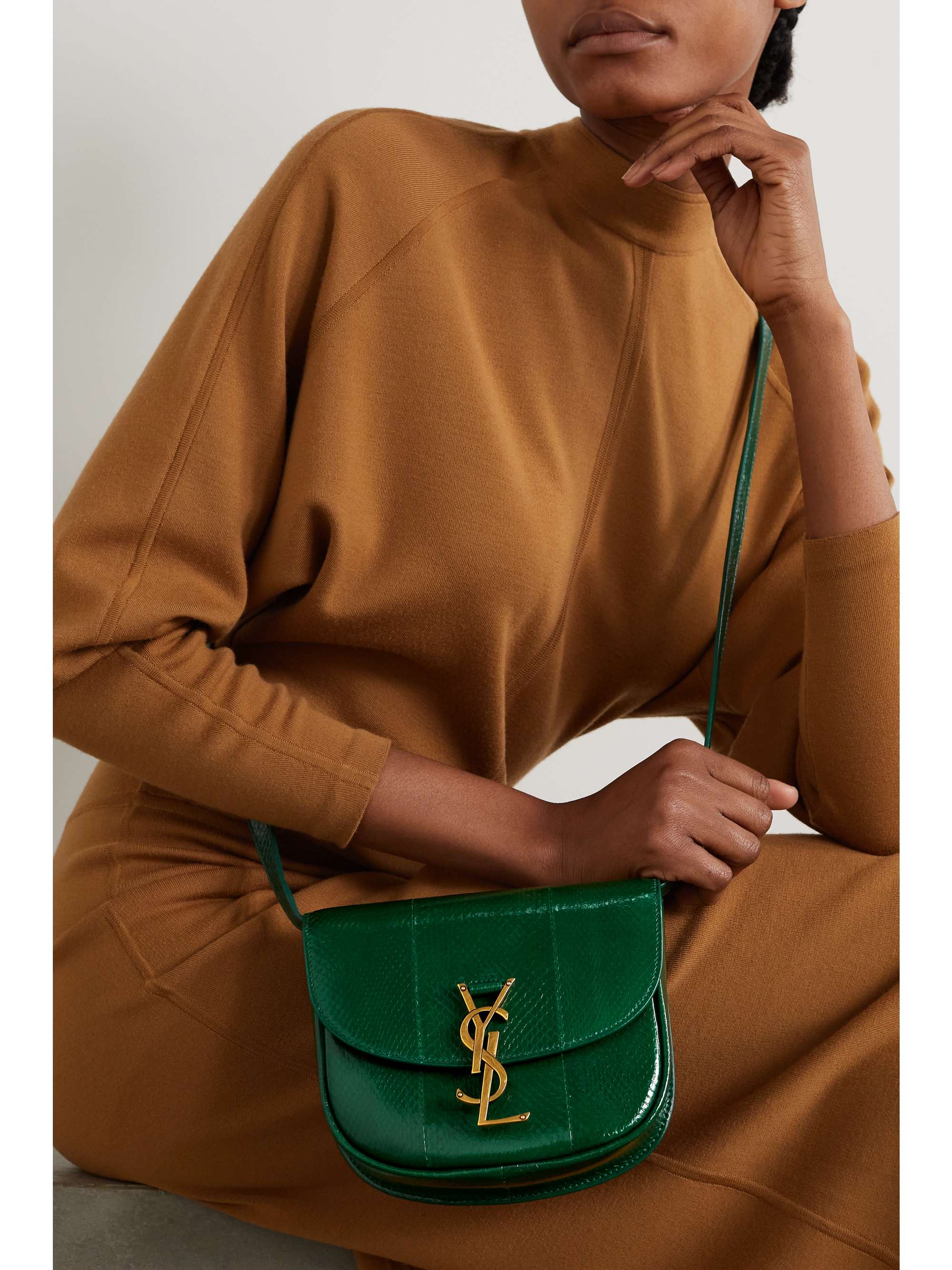 SAINT LAURENT Kaia small printed leather shoulder bag