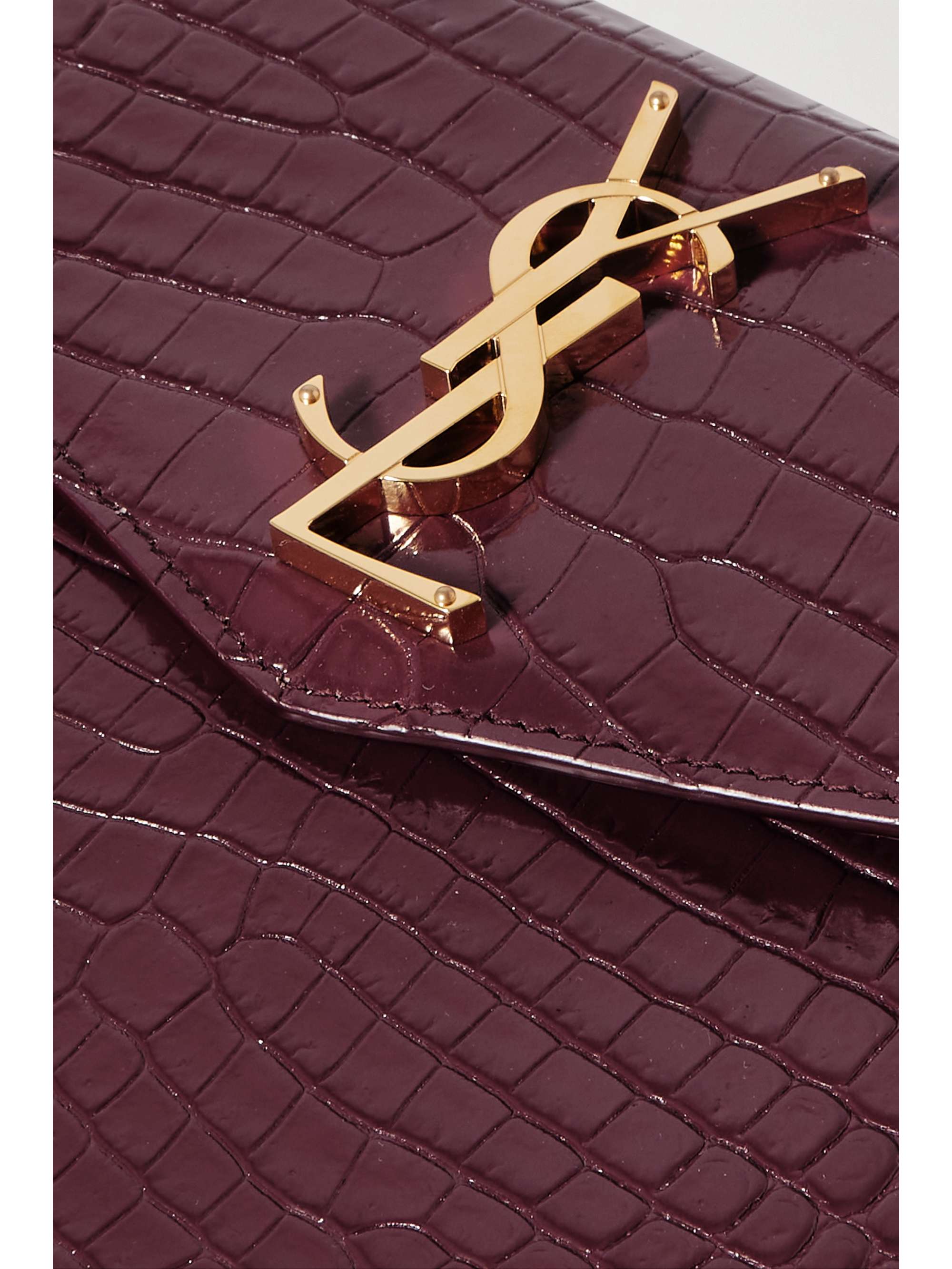 SAINT LAURENT Uptown patent-leather pouch