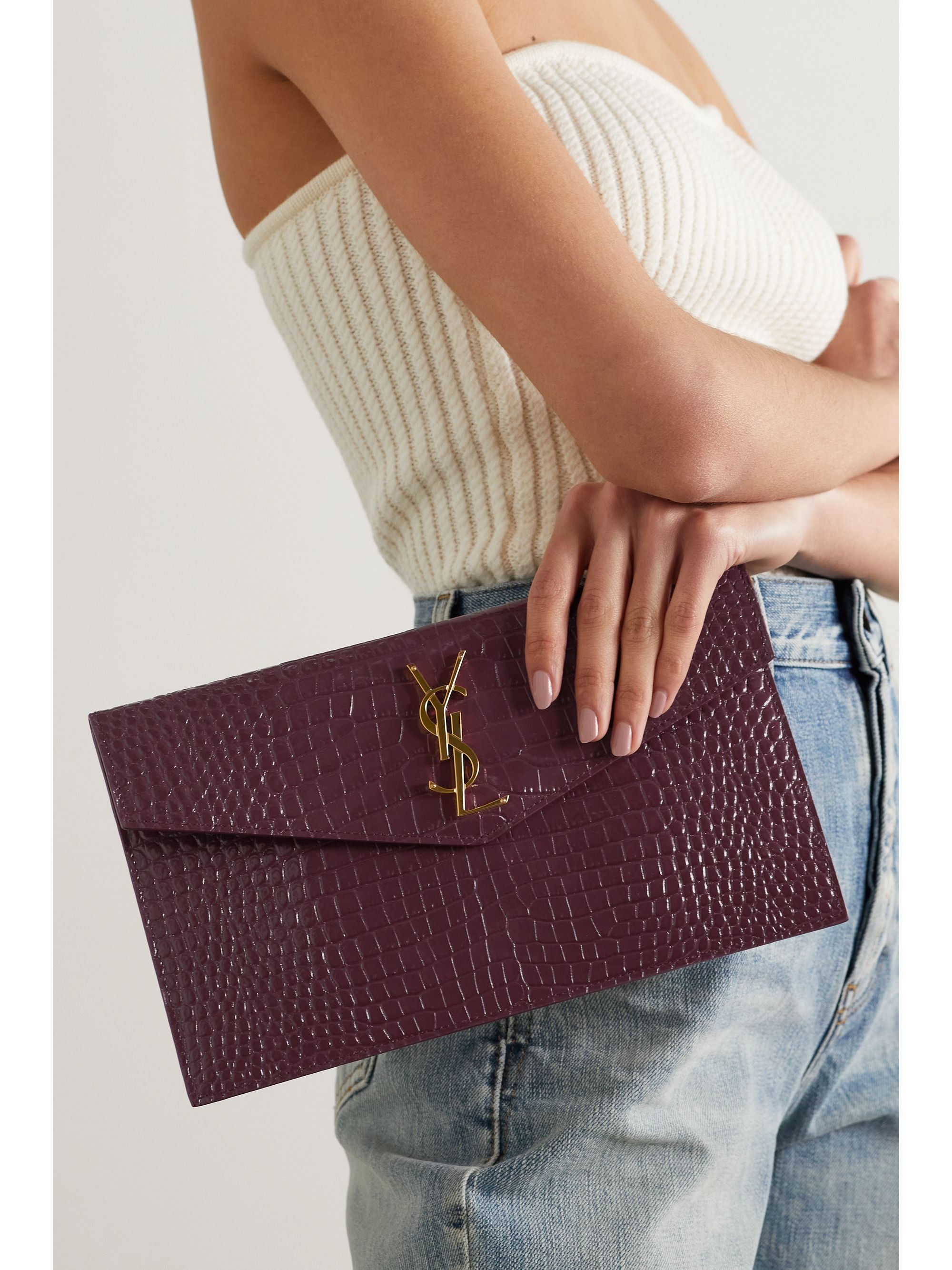 Saint laurent uptown croc best sale
