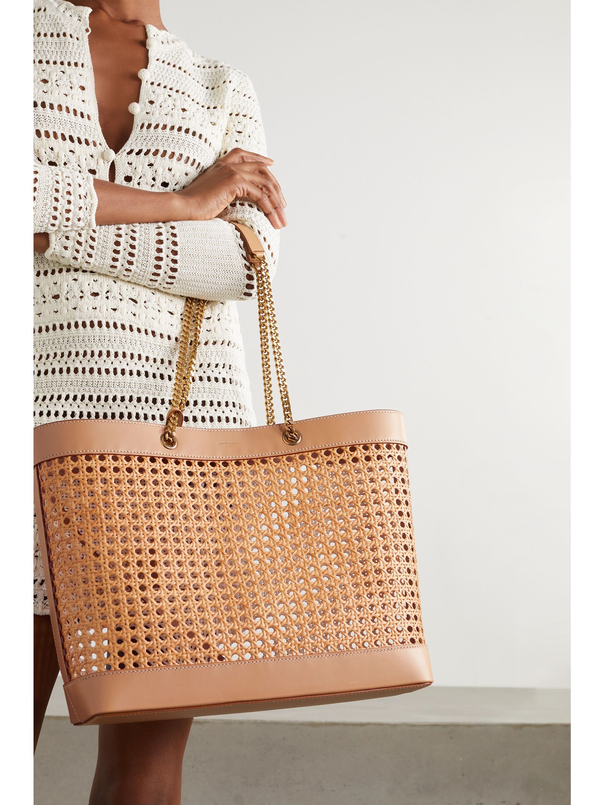 saint laurent straw tote