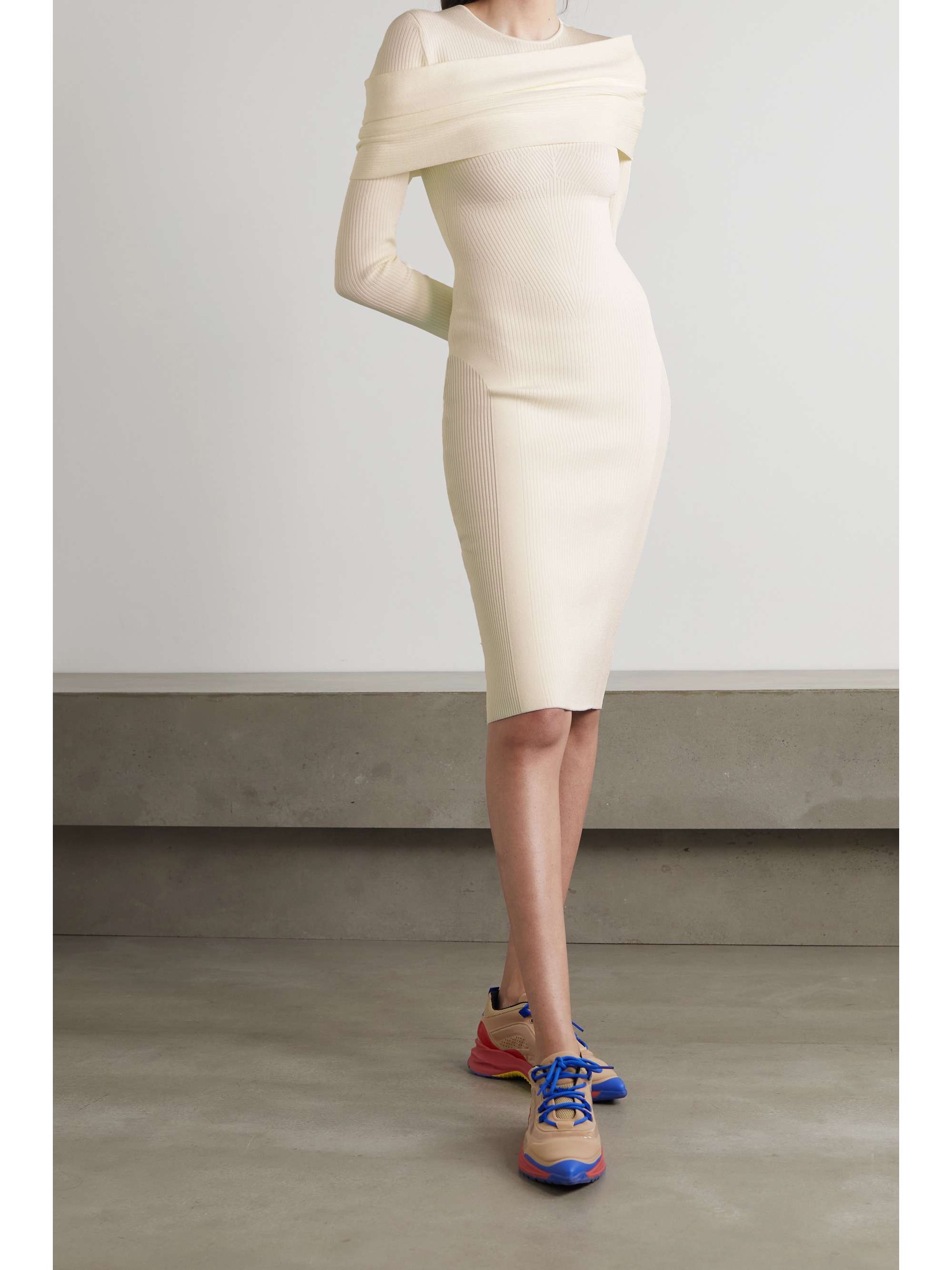 AZ FACTORY MyBody draped ribbed stretch-knit dress