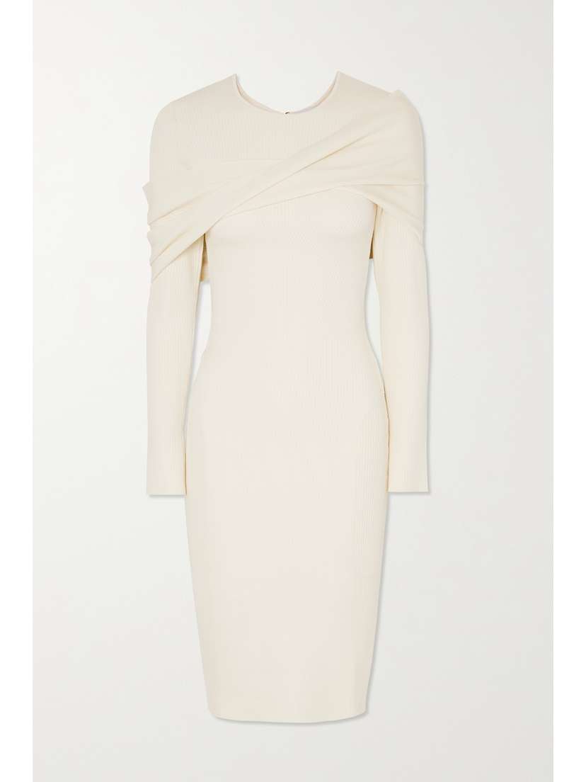 AZ Factory ybody Draped Ribbed Stretch-knit Dress