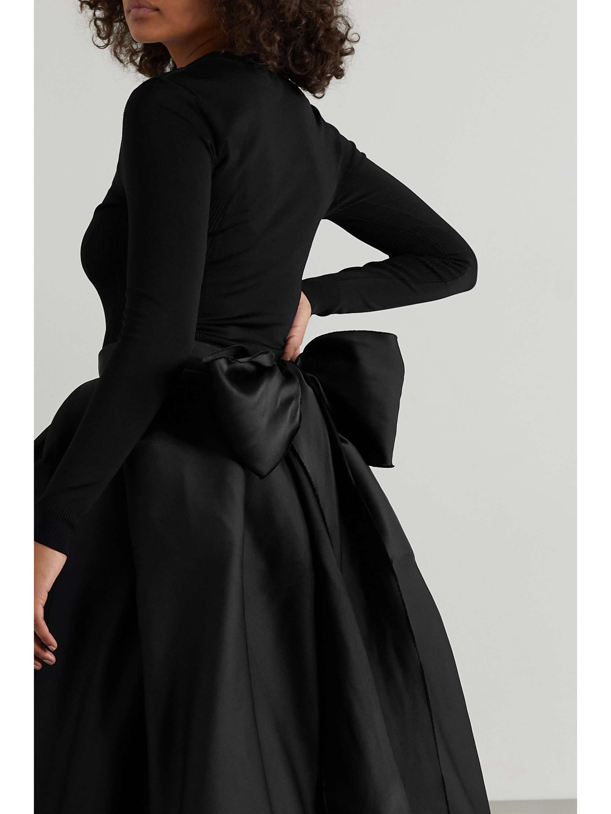 AZ FACTORY Switchwear bow-detailed recycled duchesse-satin maxi skirt