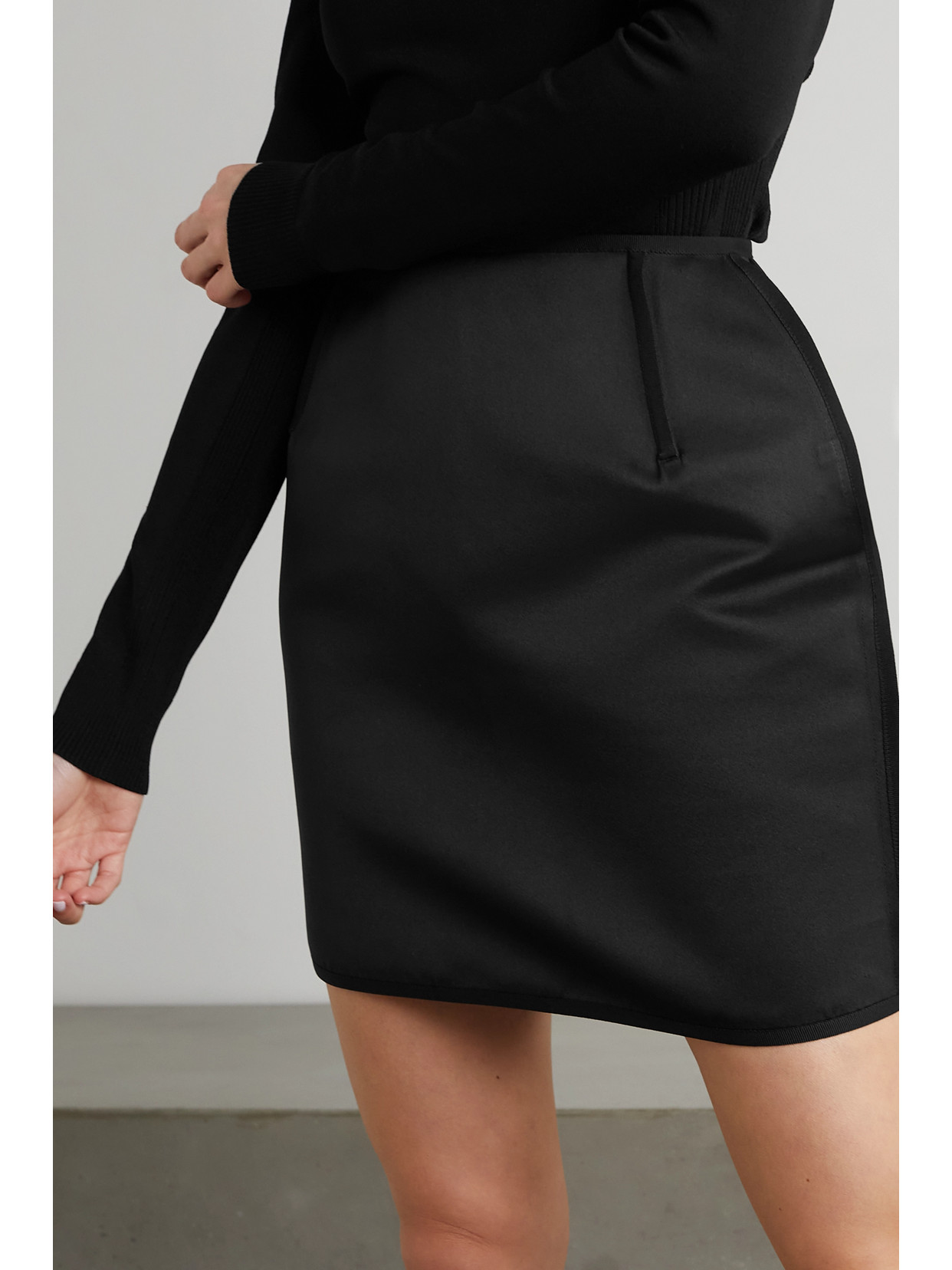 Az Factory Switchwear Recycled Duchesse-satin Mini Skirt In Black