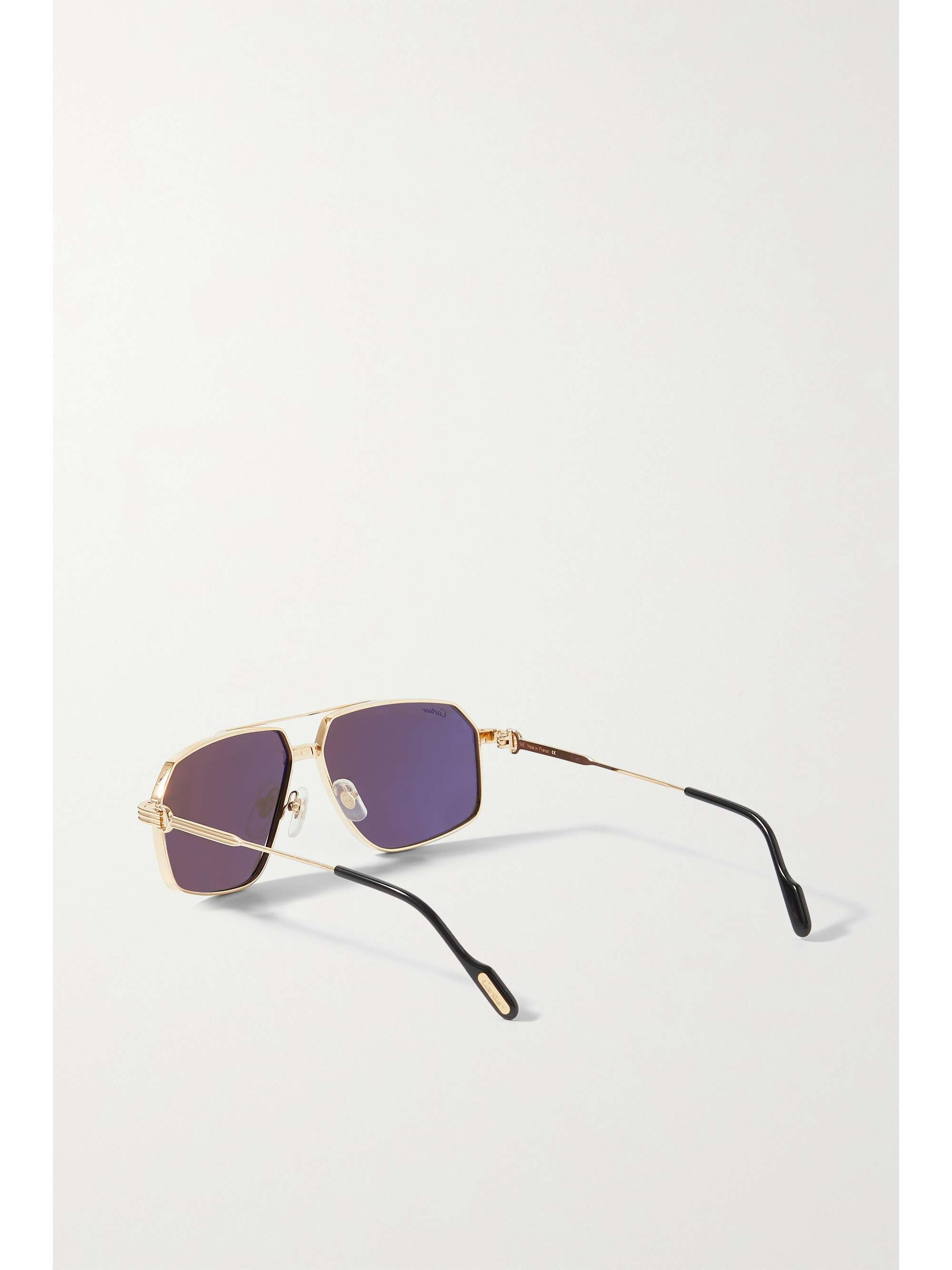 CARTIER EYEWEAR Première aviator-style gold-tone and acetate sunglasses