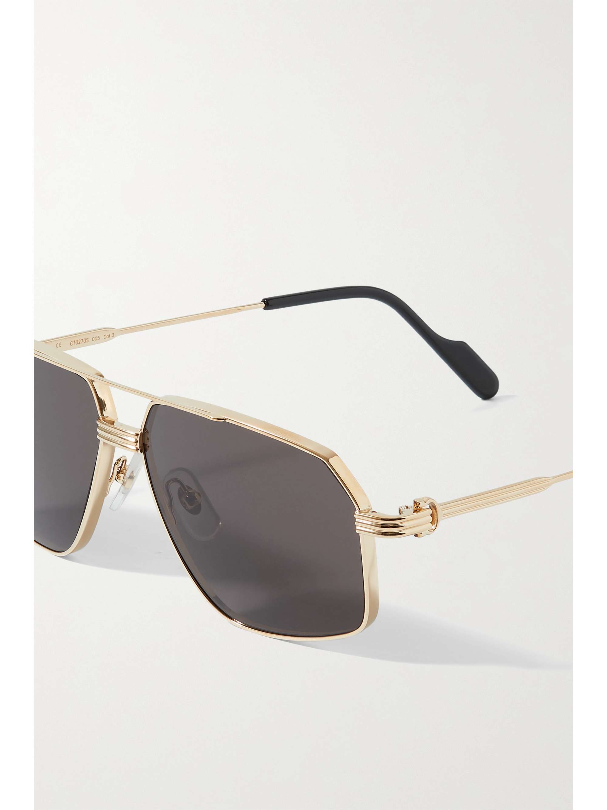 CARTIER EYEWEAR Première aviator-style gold-tone and acetate sunglasses