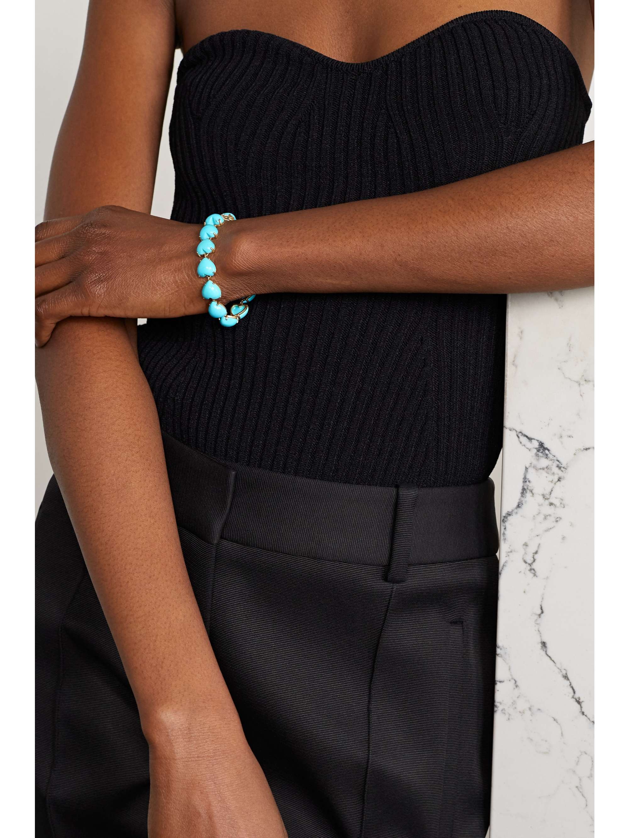 IRENE NEUWIRTH Love 18-karat gold turquoise bracelet