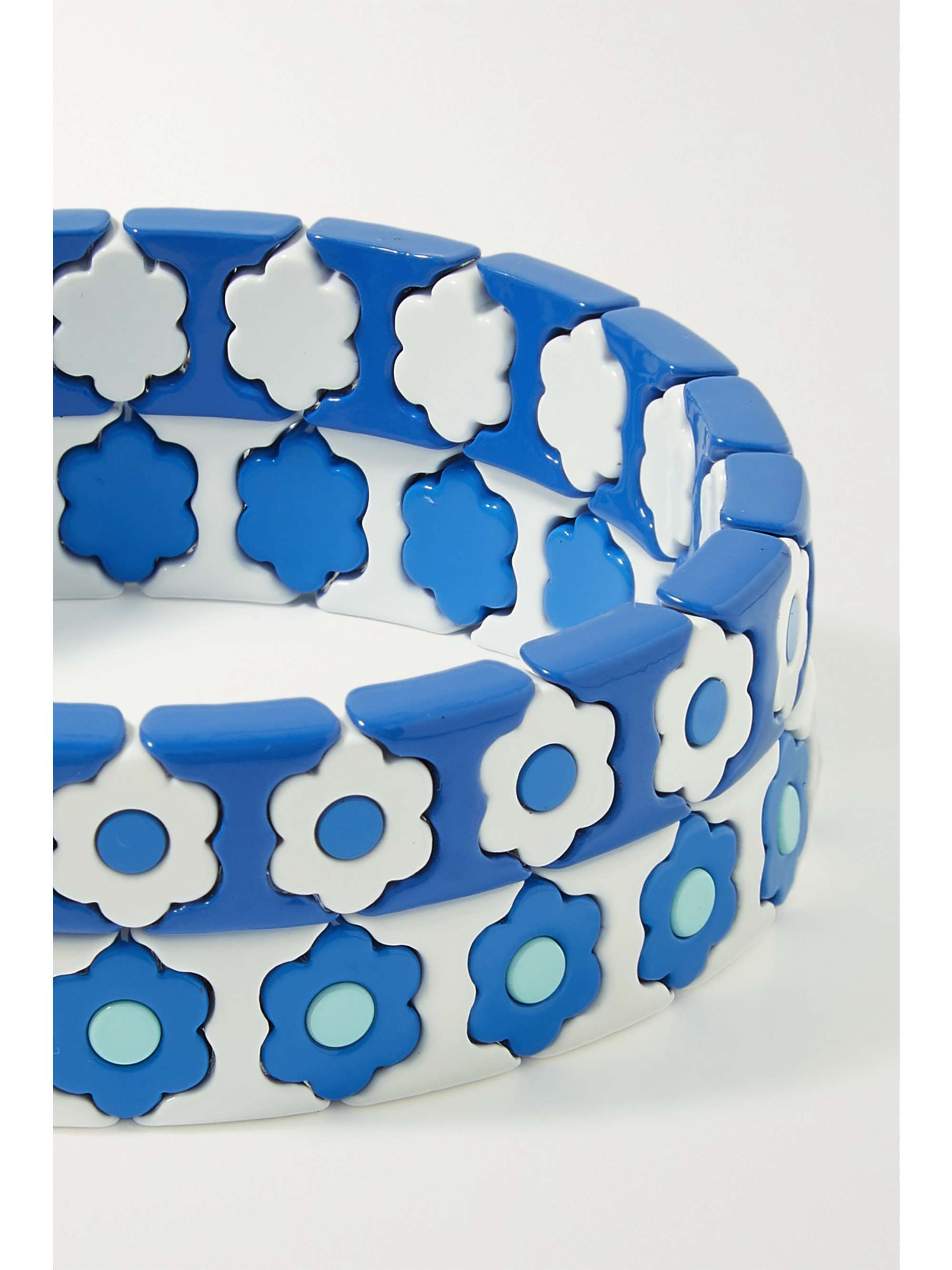 ROXANNE ASSOULIN Cornflower Set aus zwei Armbändern mit Emaille und vergoldeten Details
