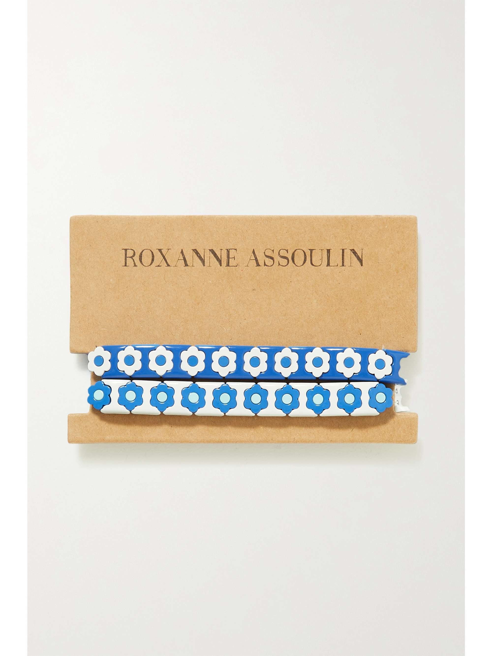 ROXANNE ASSOULIN Cornflower Set aus zwei Armbändern mit Emaille und vergoldeten Details