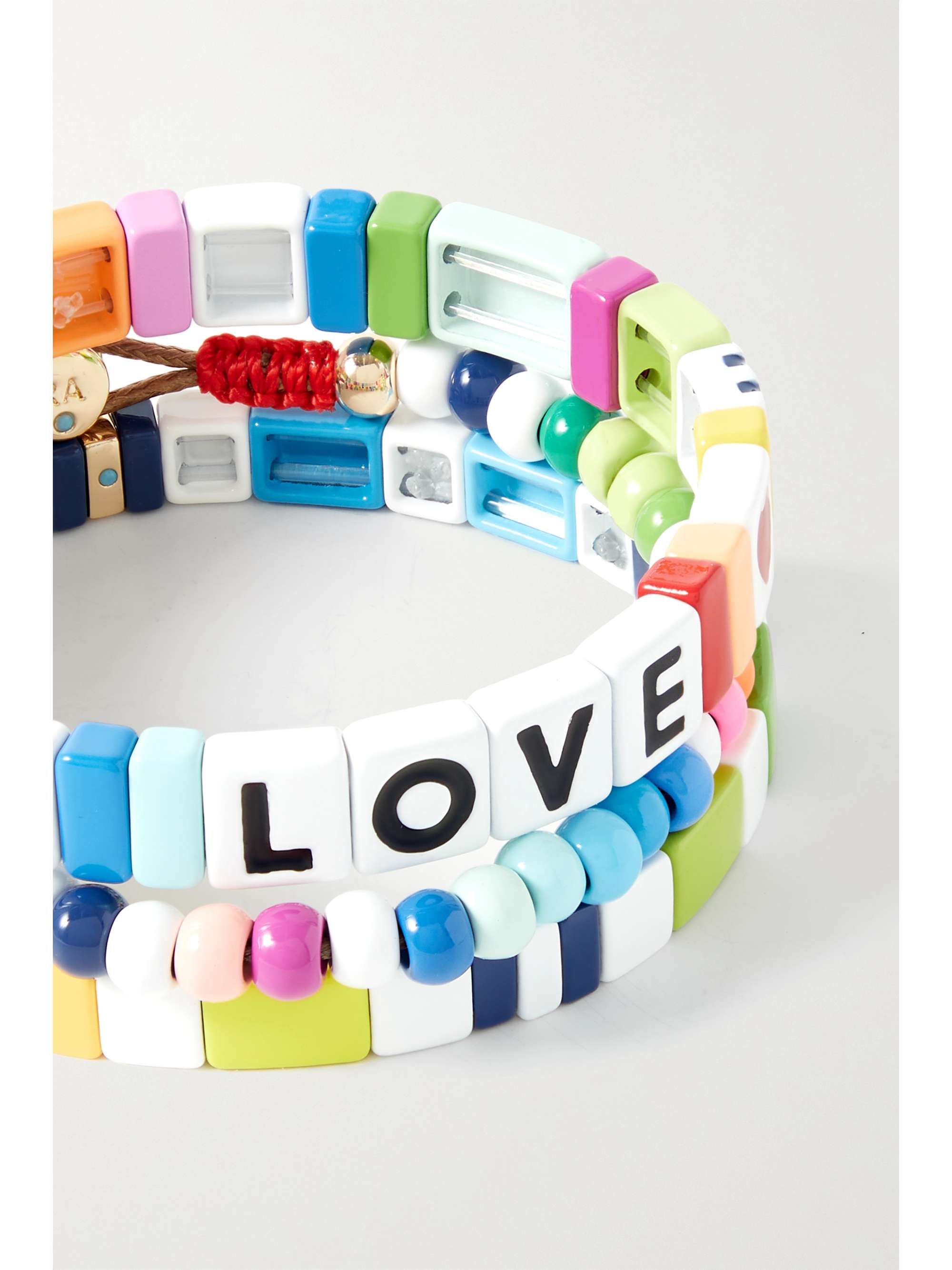ROXANNE ASSOULIN Love Trio Brite set of three enamel and gold-tone bracelets