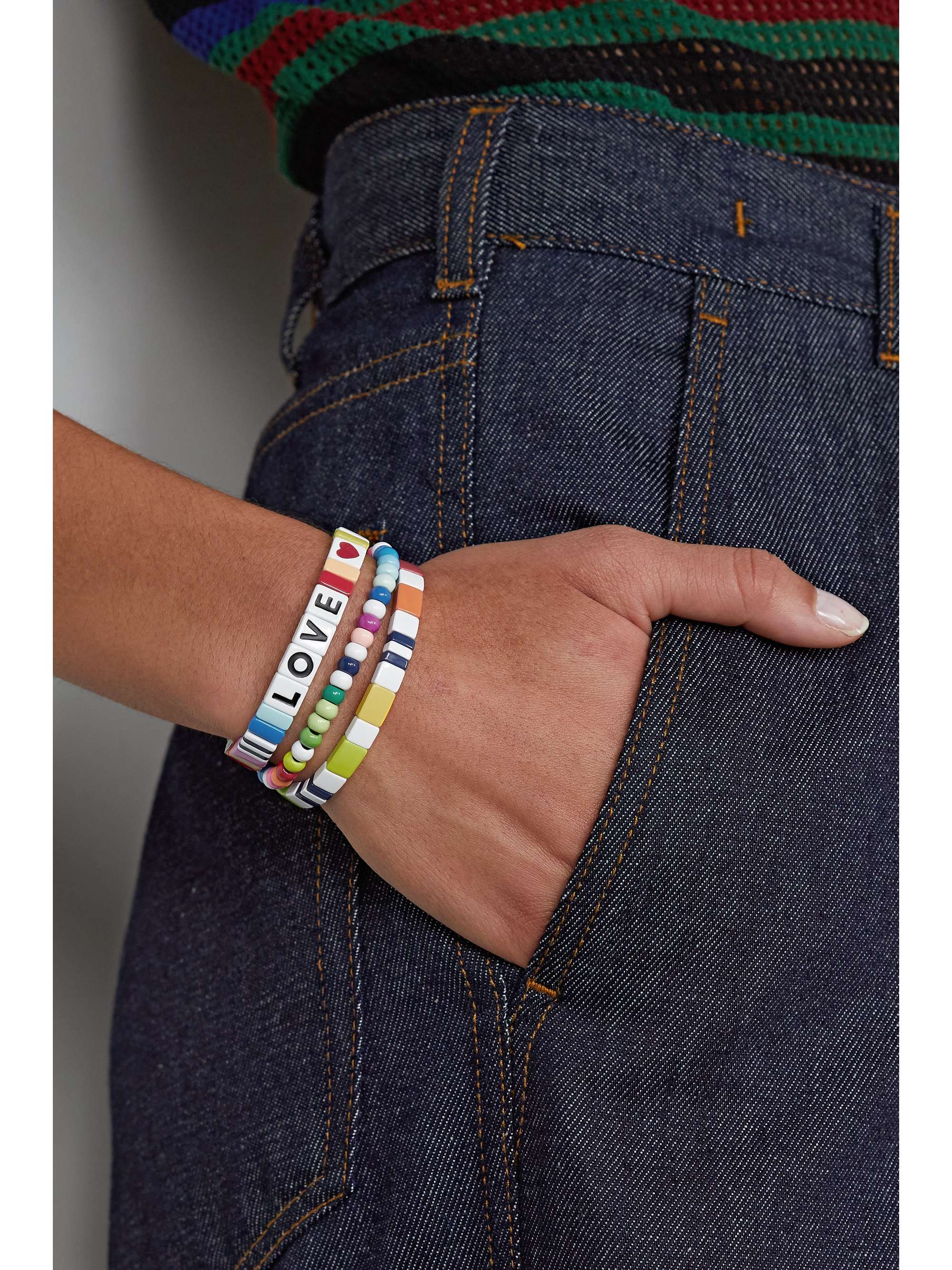 ROXANNE ASSOULIN Love Trio Brite set of three enamel and gold-tone bracelets
