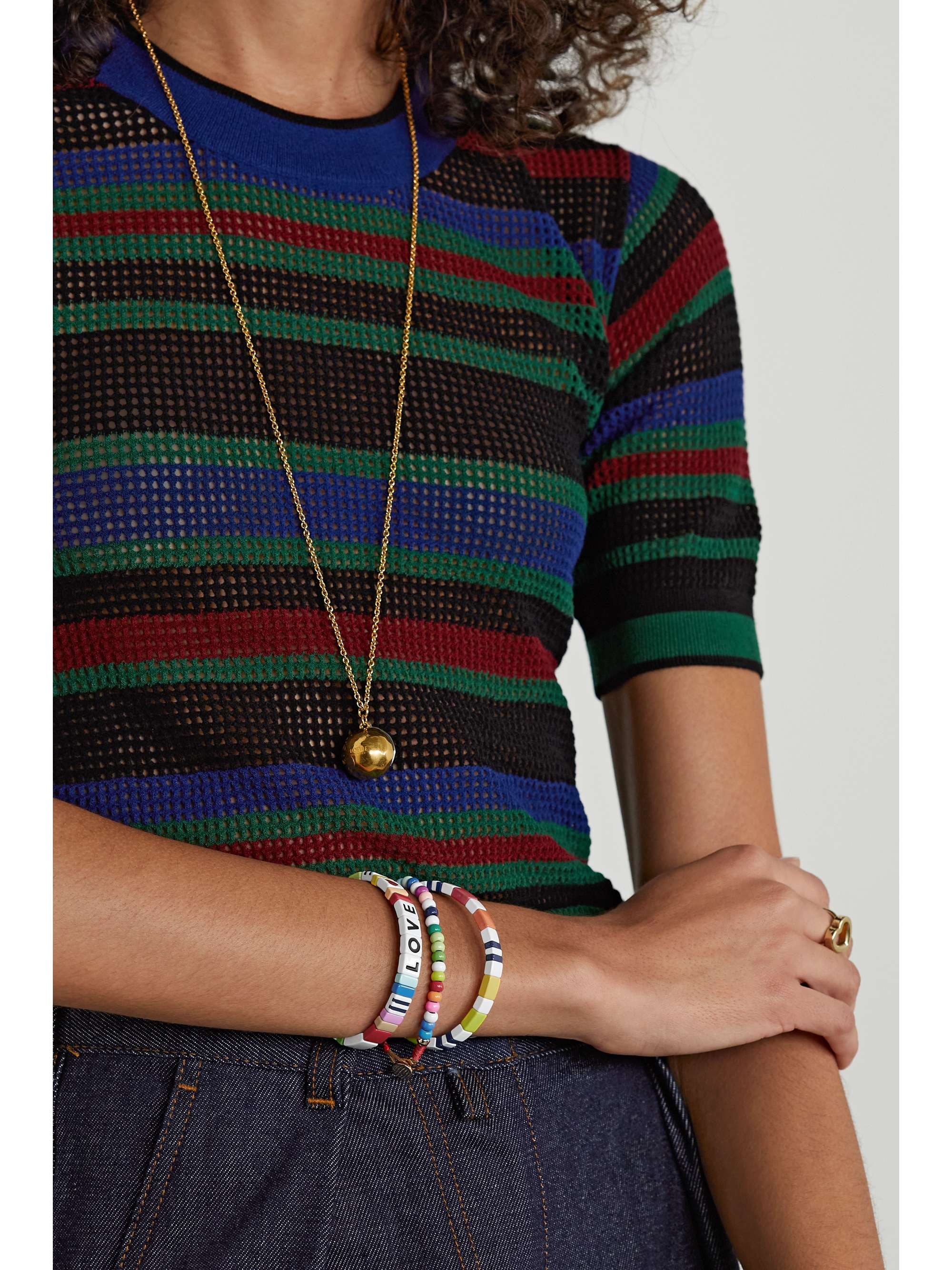 ROXANNE ASSOULIN Love Trio Brite set of three enamel and gold-tone bracelets