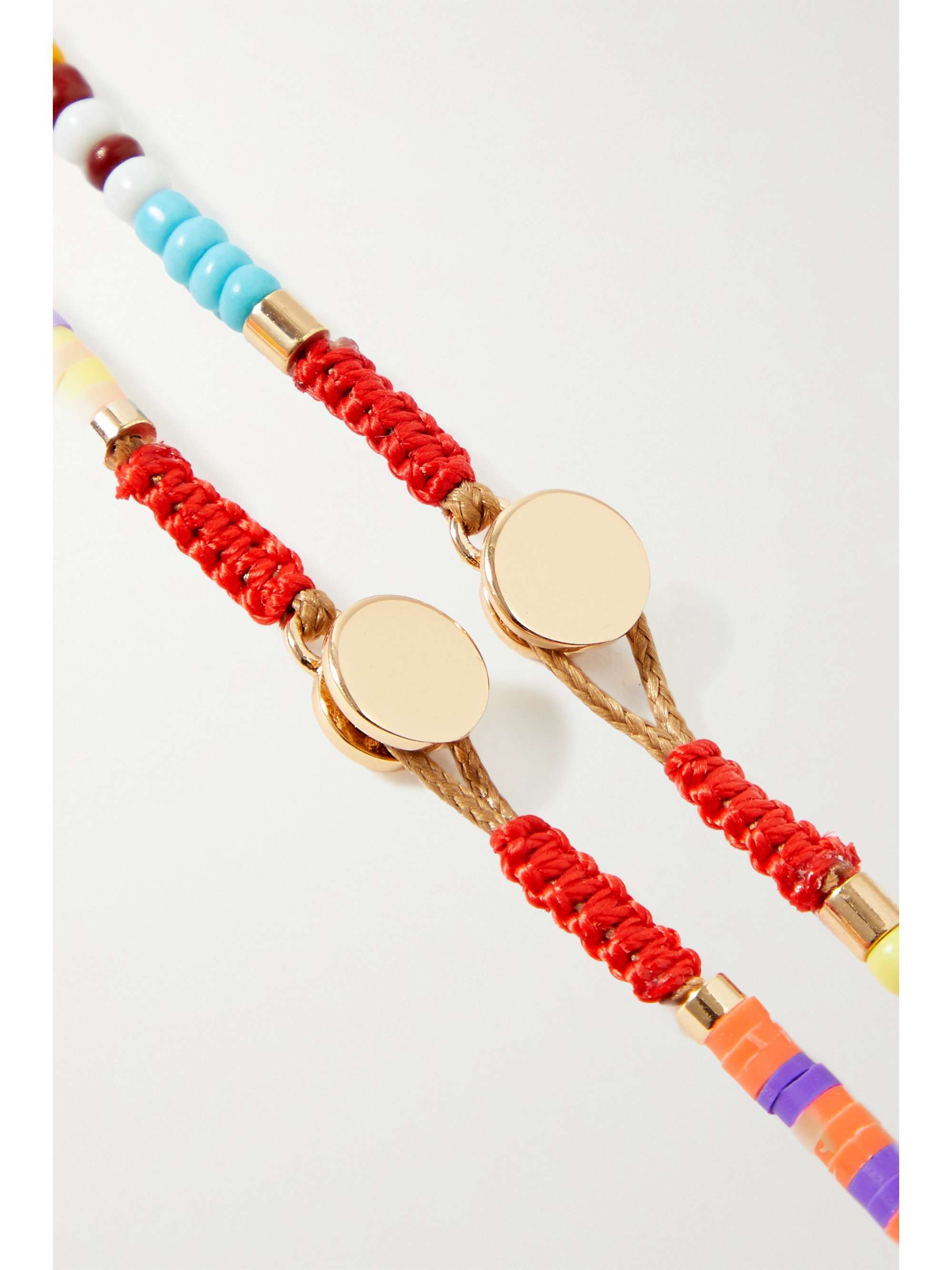 ROXANNE ASSOULIN Set de deux colliers en perles et métal doré Technicolor
