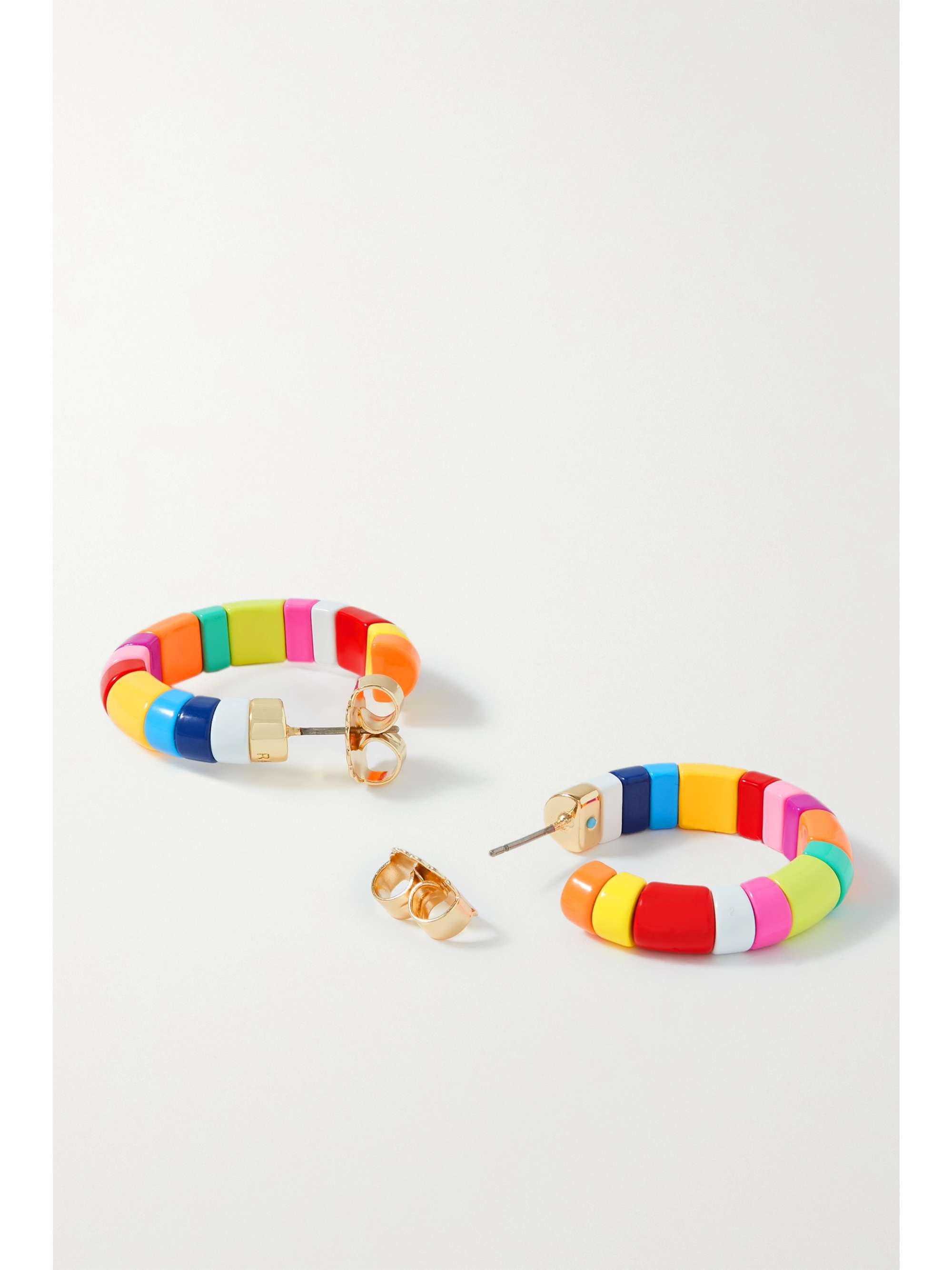 ROXANNE ASSOULIN Boucles d'oreilles en émail et métal doré Golden Rainbow