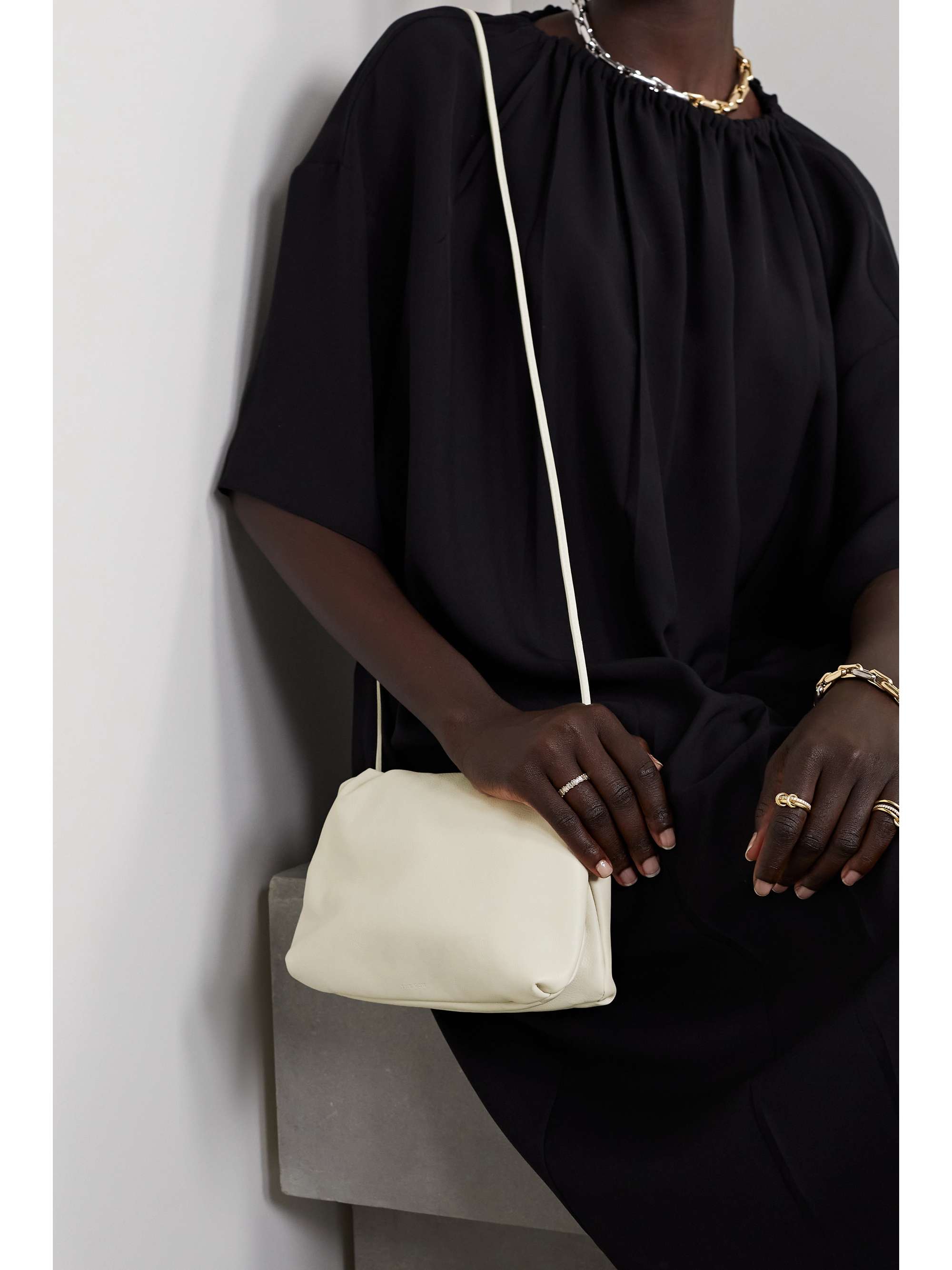 the row bourse leather clutch
