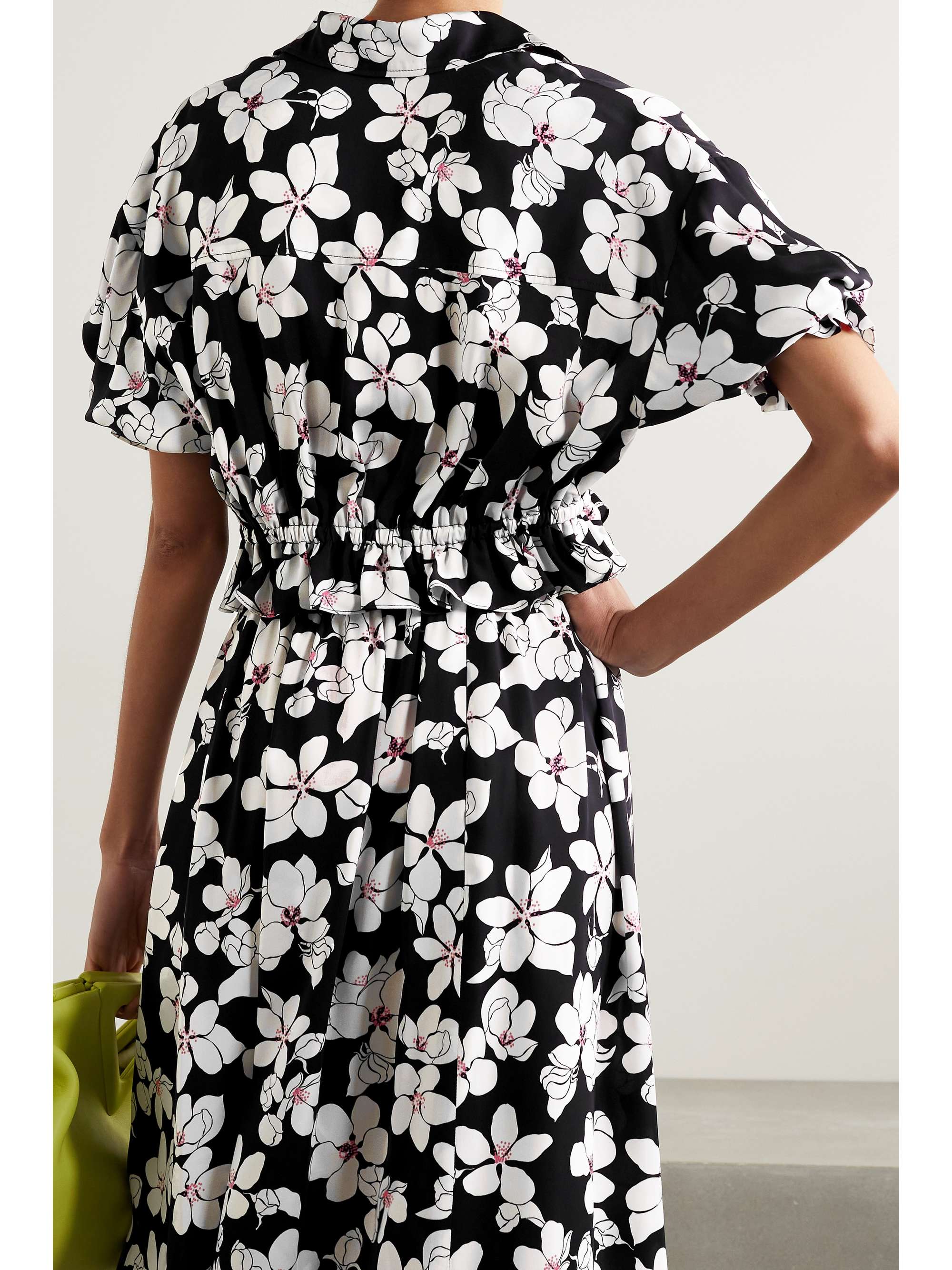 CAROLINA HERRERA Cropped floral-print twill top